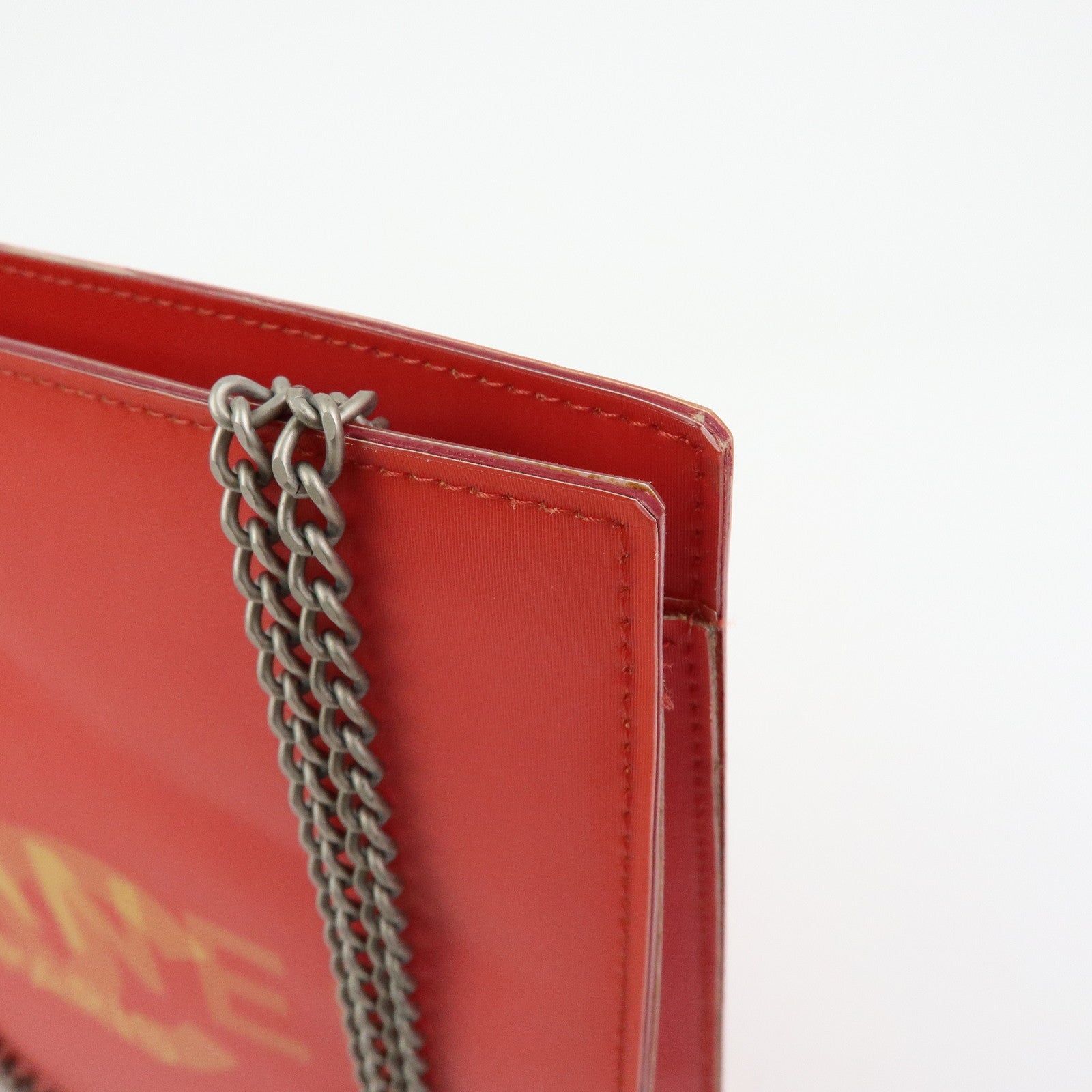 CHANEL COCO Mark PVC Hologram Chain Shoulder Bag Red