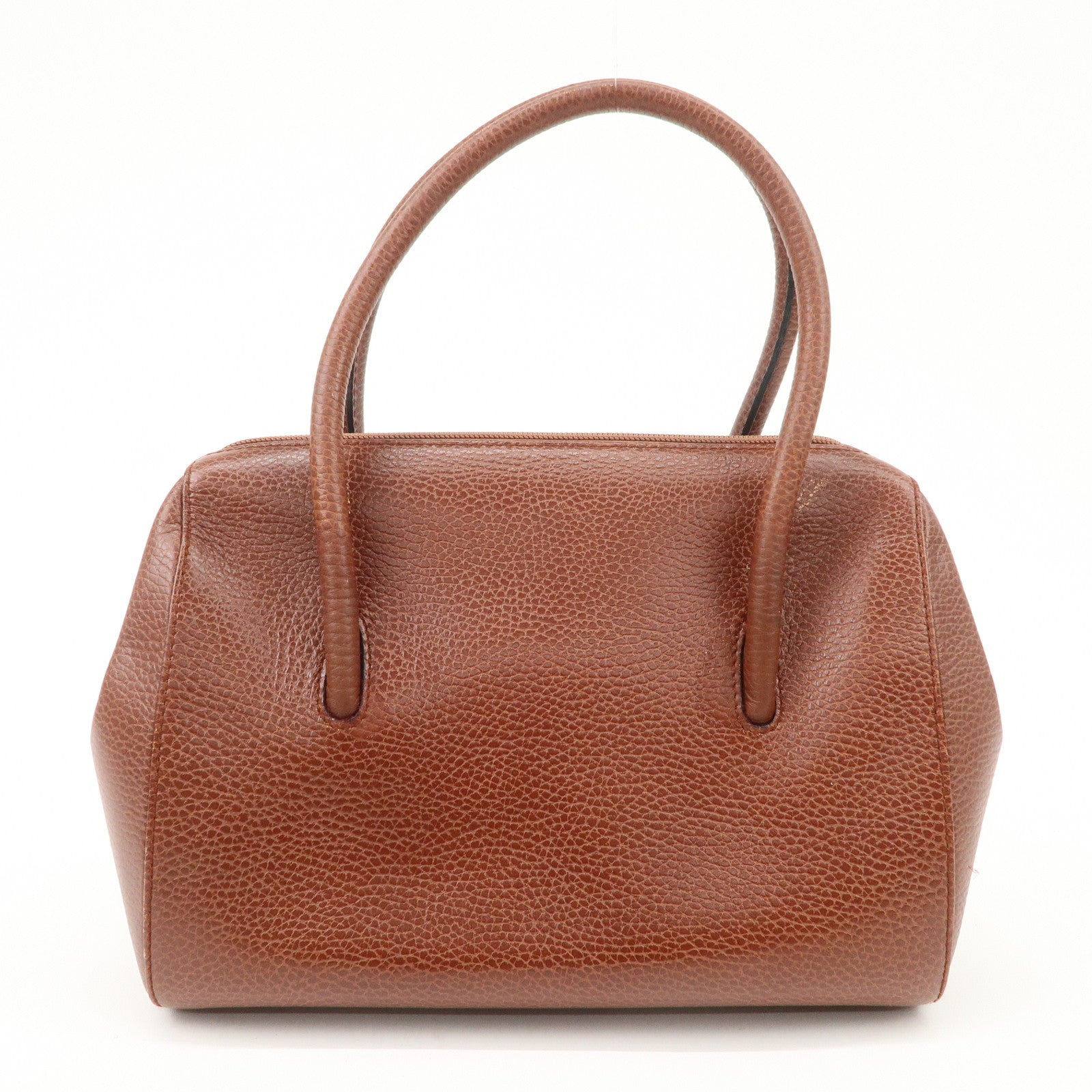 Cartier Must de Cartier Leather Hand Bag Brown Gold Hardware
