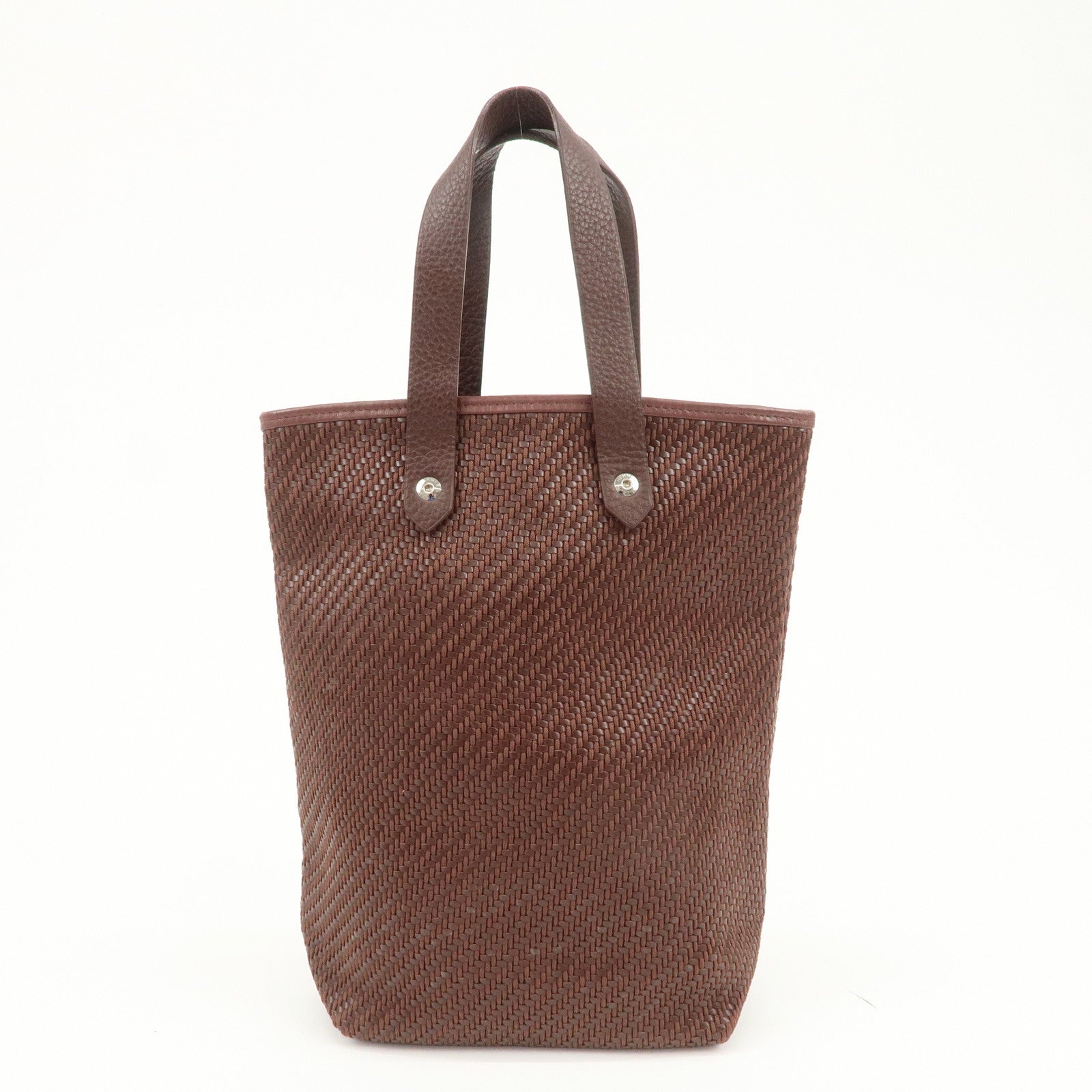 HERMES Amedaba Diago PM Leather Tote Bag Hand Bag Brown