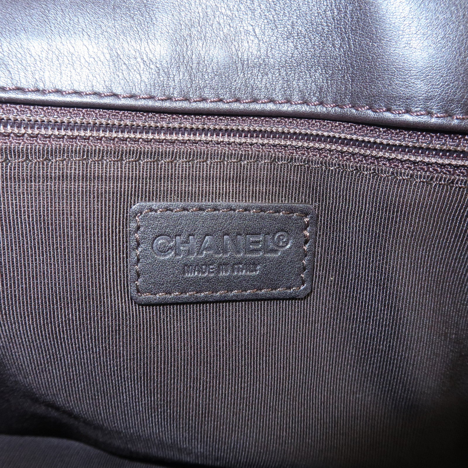 CHANEL COCO Mark Leather Tote Bag Shoulder Bag Brown A14305