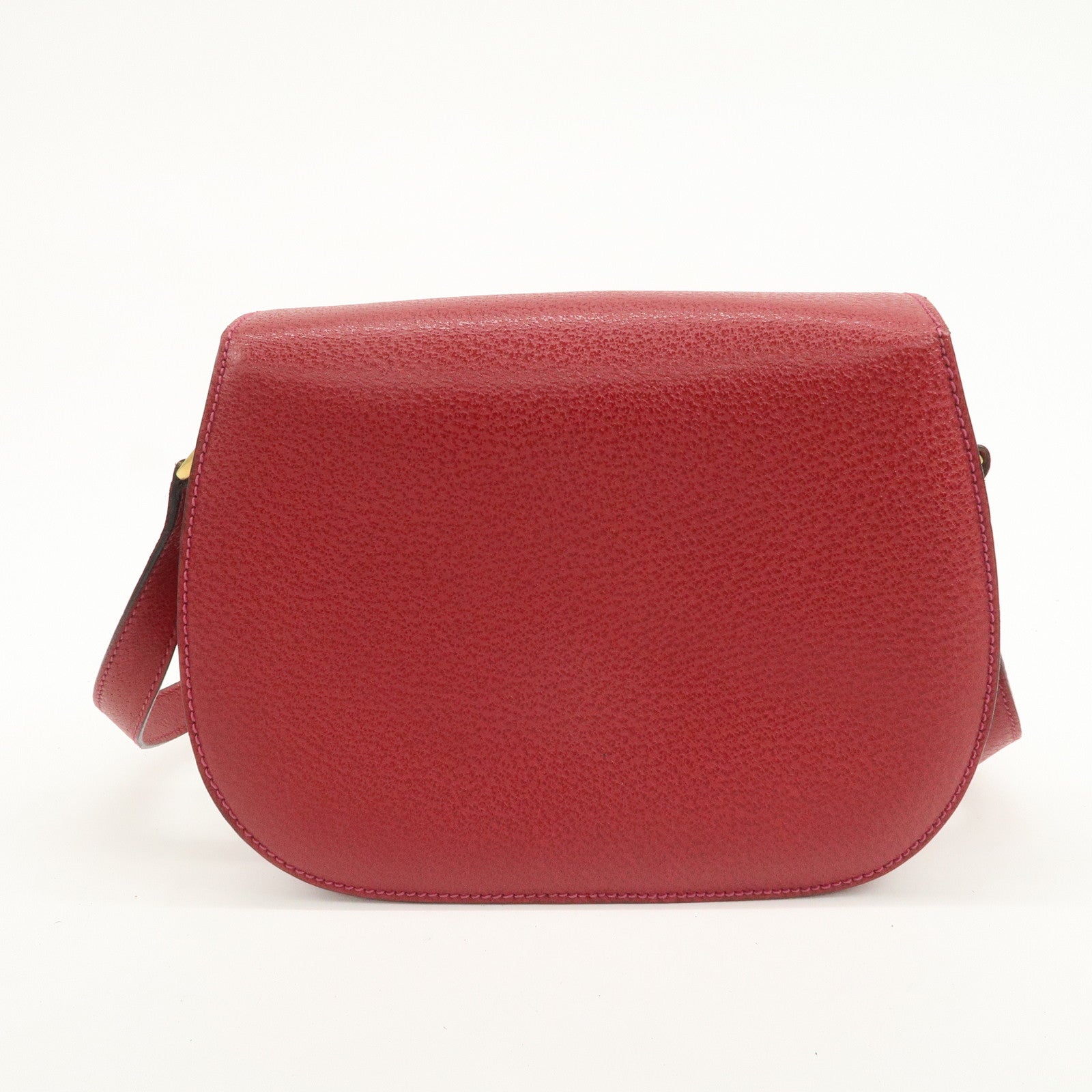GUCCI Bamboo Leather Shoulder Bag Crossbody Bag Red 001・113・1622