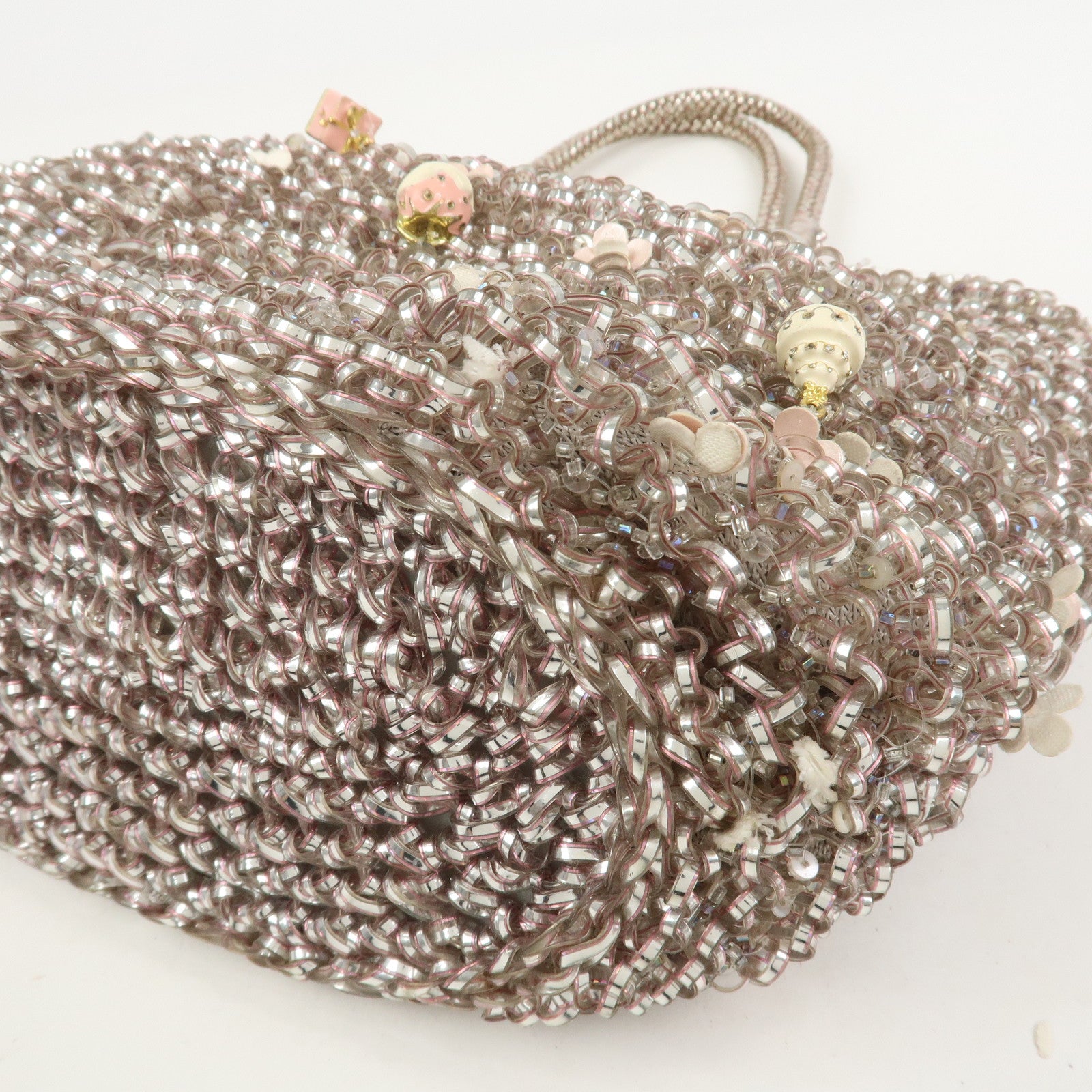 ANTEPRIMA Wire Bag PVC Leather Hand Bag Sweets Motif Clear Pink