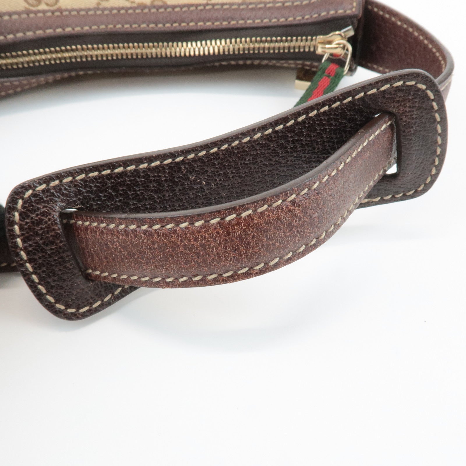 GUCCI Sherry Princy GG Canvas Leather Shoulder Bag Beige Brown 162895 Used