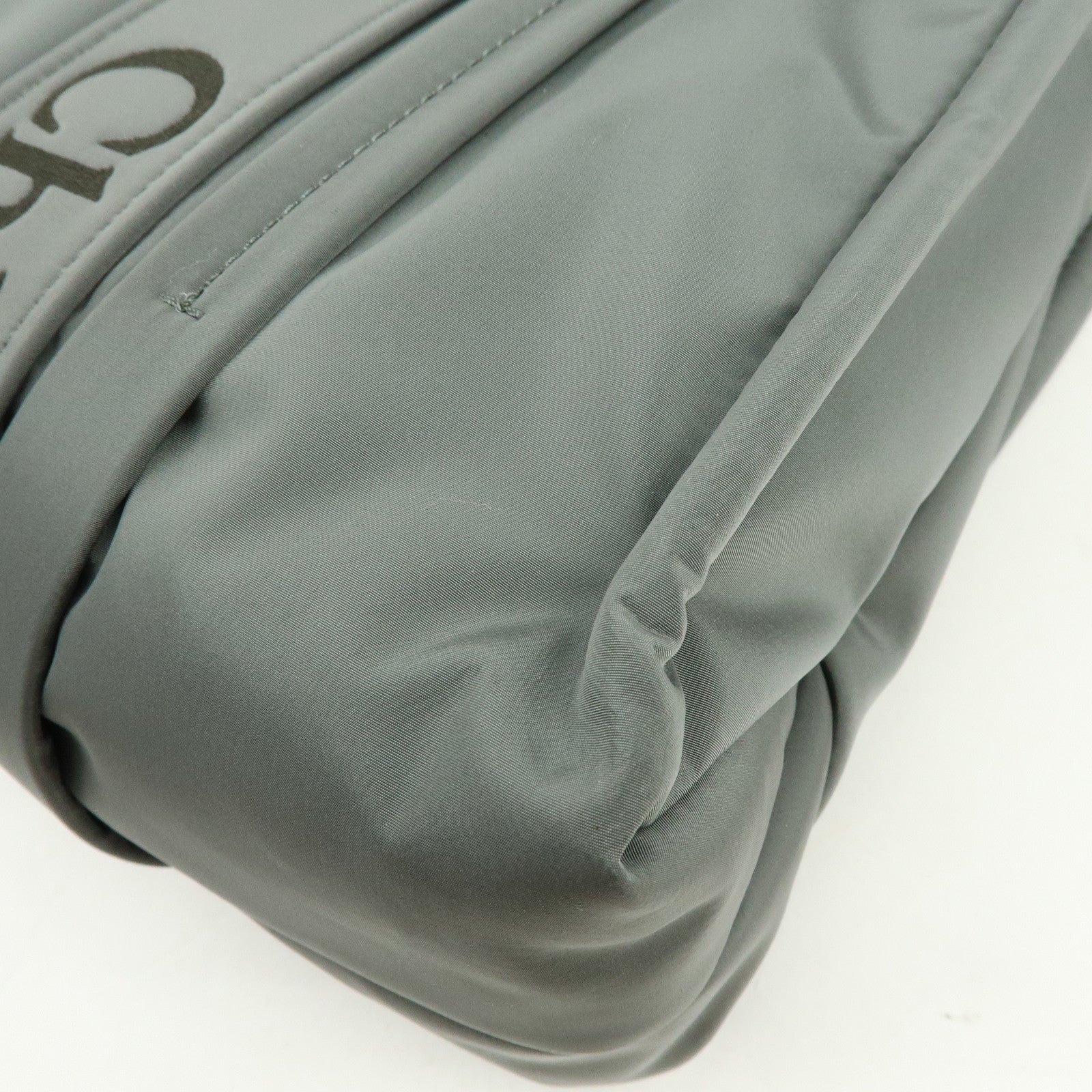 Chloe Woody Nylon Tote Bag Shoulder Bag Gray