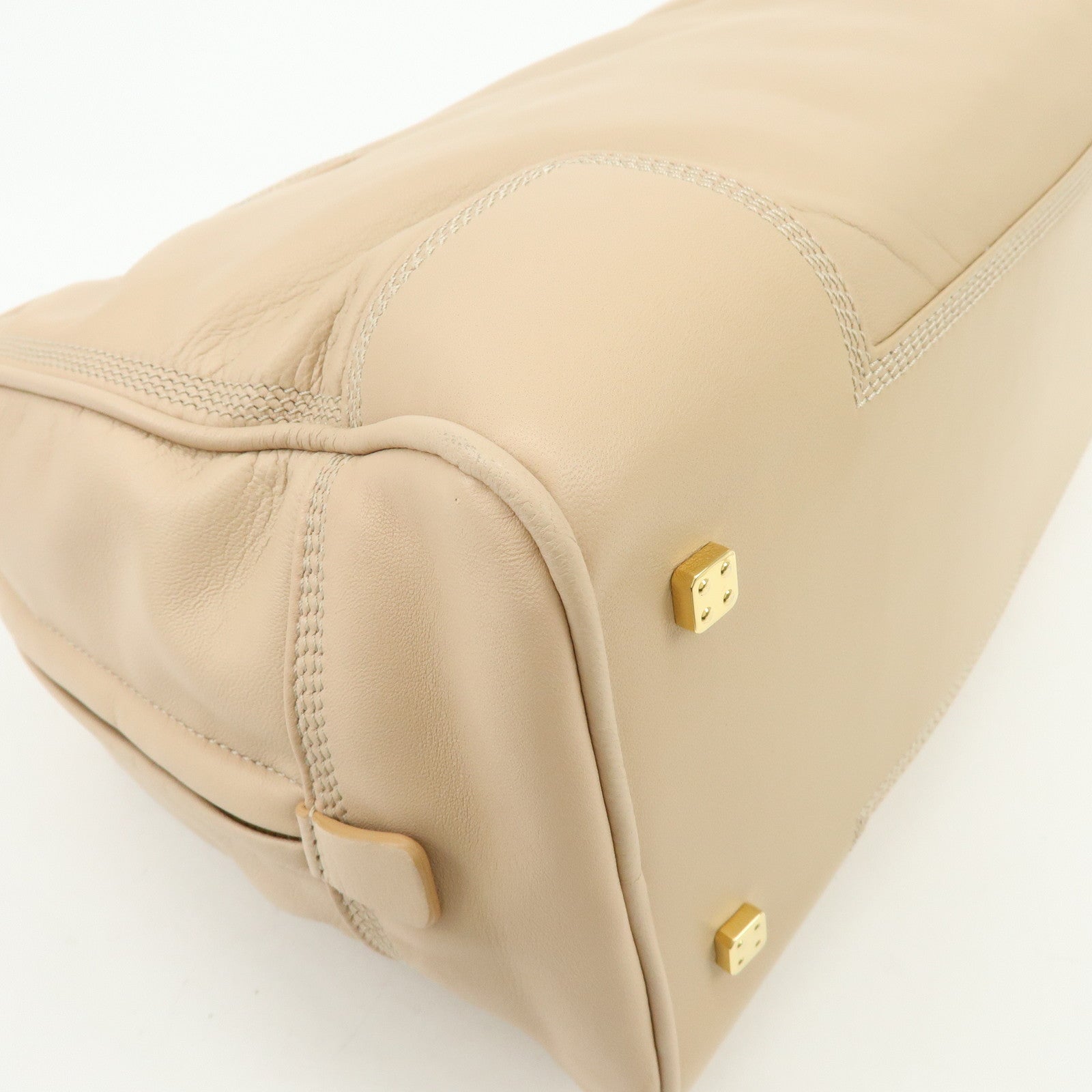 LOEWE Anagram Amazona 36 Nappa Leather Hand Bag Boston Bag Beige