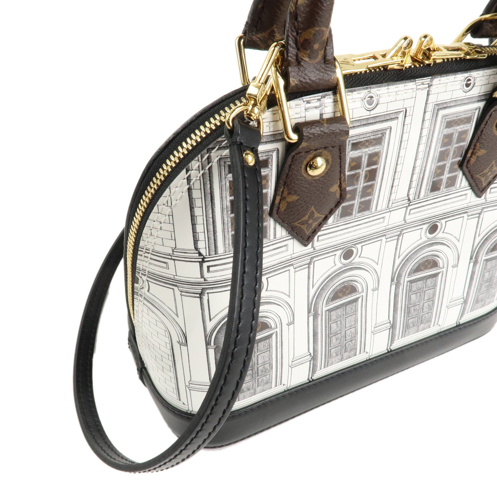 Louis Vuitton Fornasetti Monogram Patent Leather Alma BB Hand Bag Used