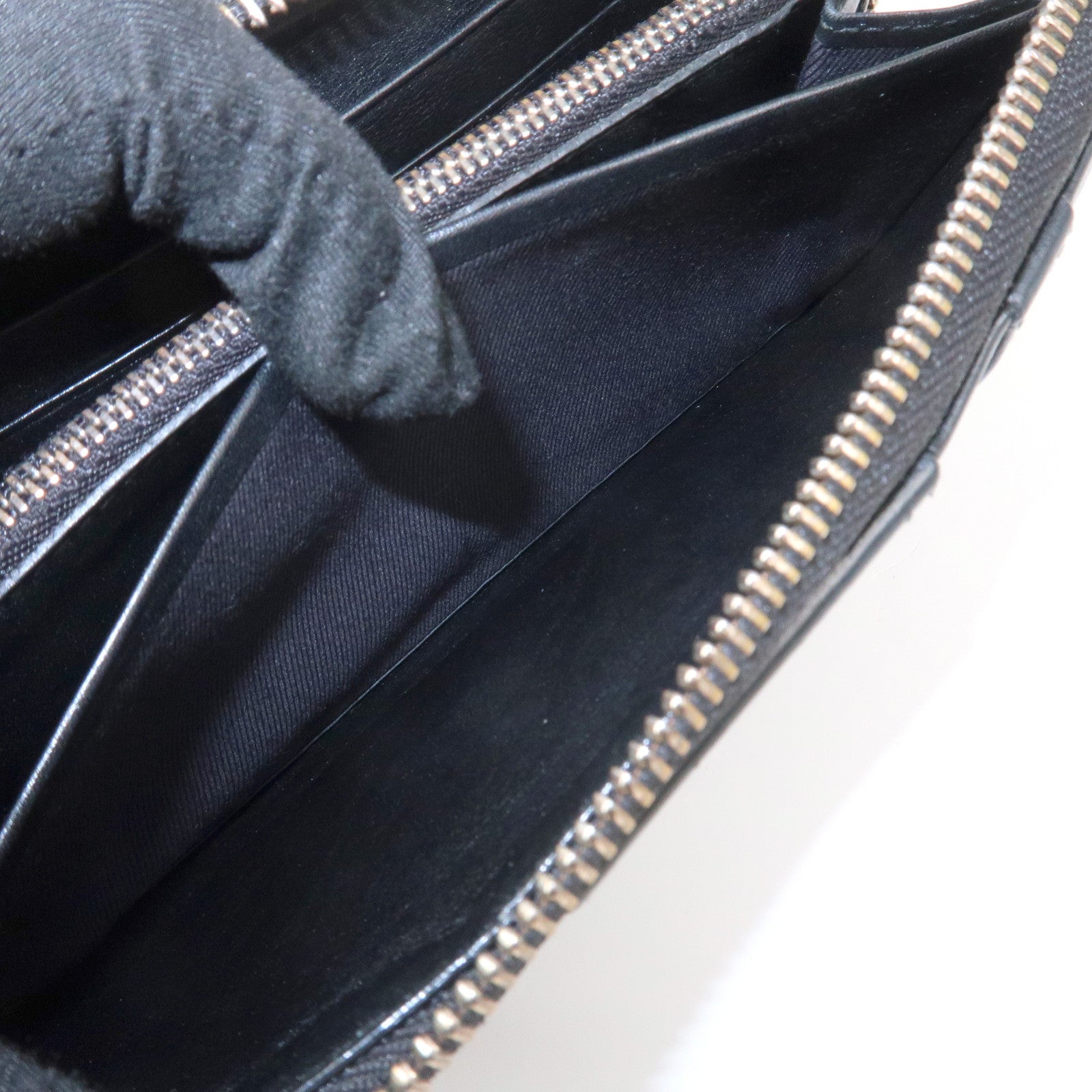 BVLGARI B-zero 1 Leather Zip Around Bi-fold Long Wallet Black