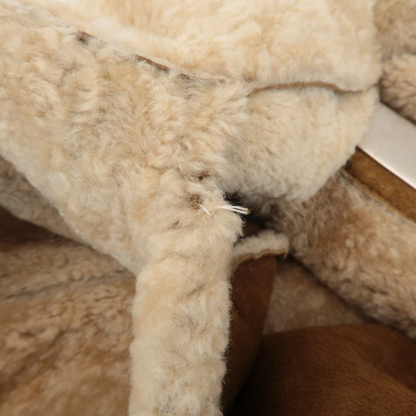 CHANEL Chocolate Bar Suede Mouton Shoulder Bag Hand Bag Brown Used