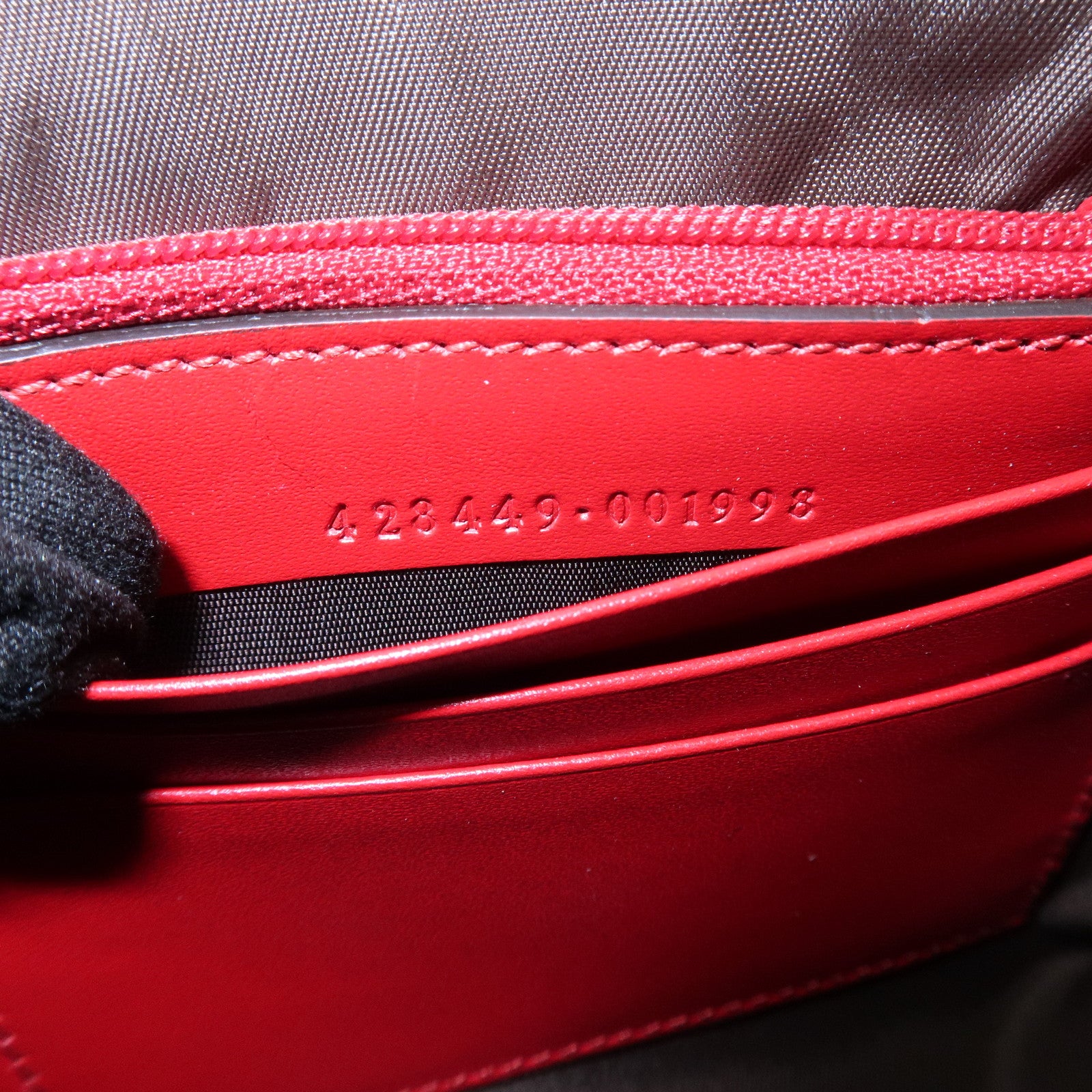 GUCCI Guccissima Leather Chain Shoulder Bag Pouch Red 428449
