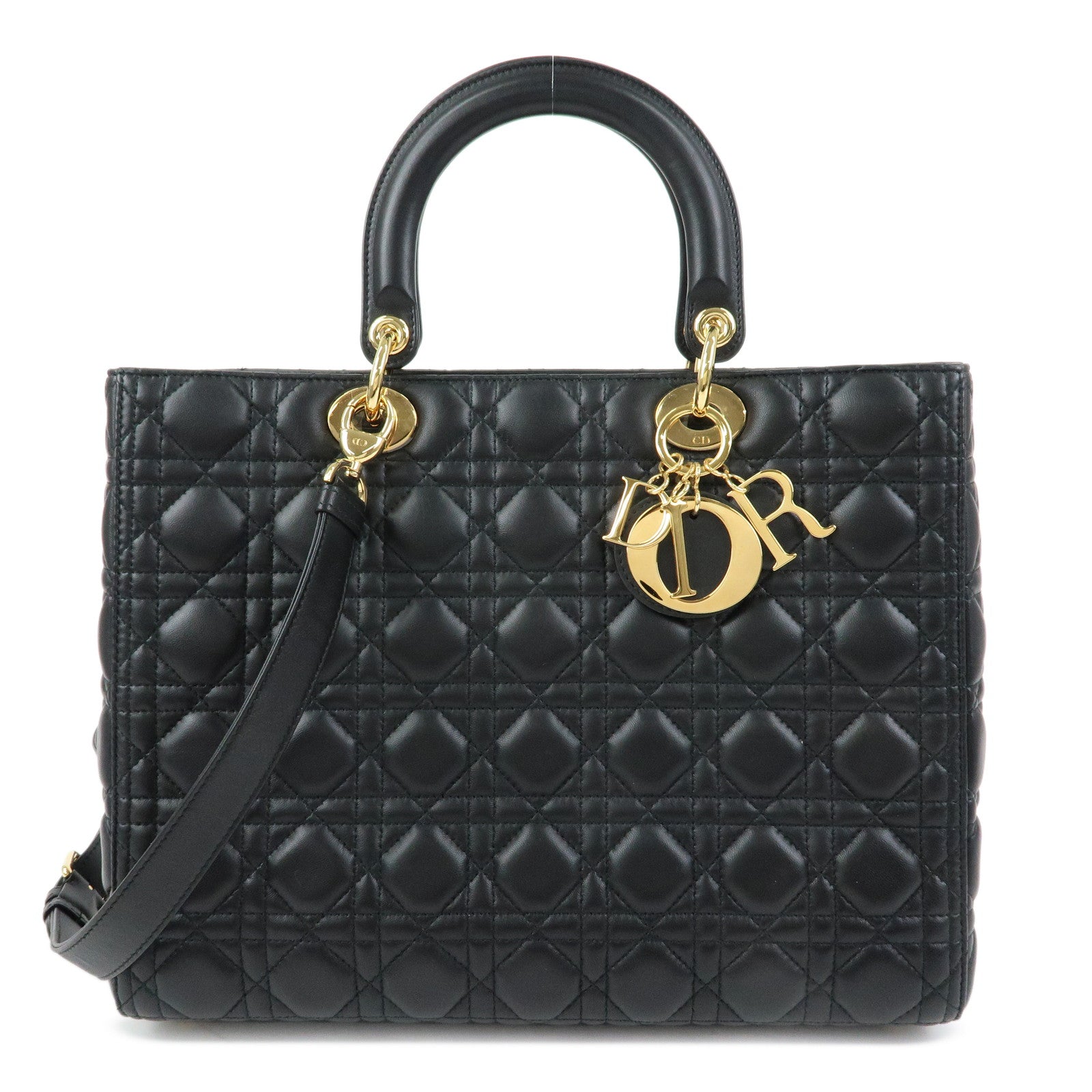 Christian Dior Lady Dior Cannage Leather 2Way Hand Shoulder Bag