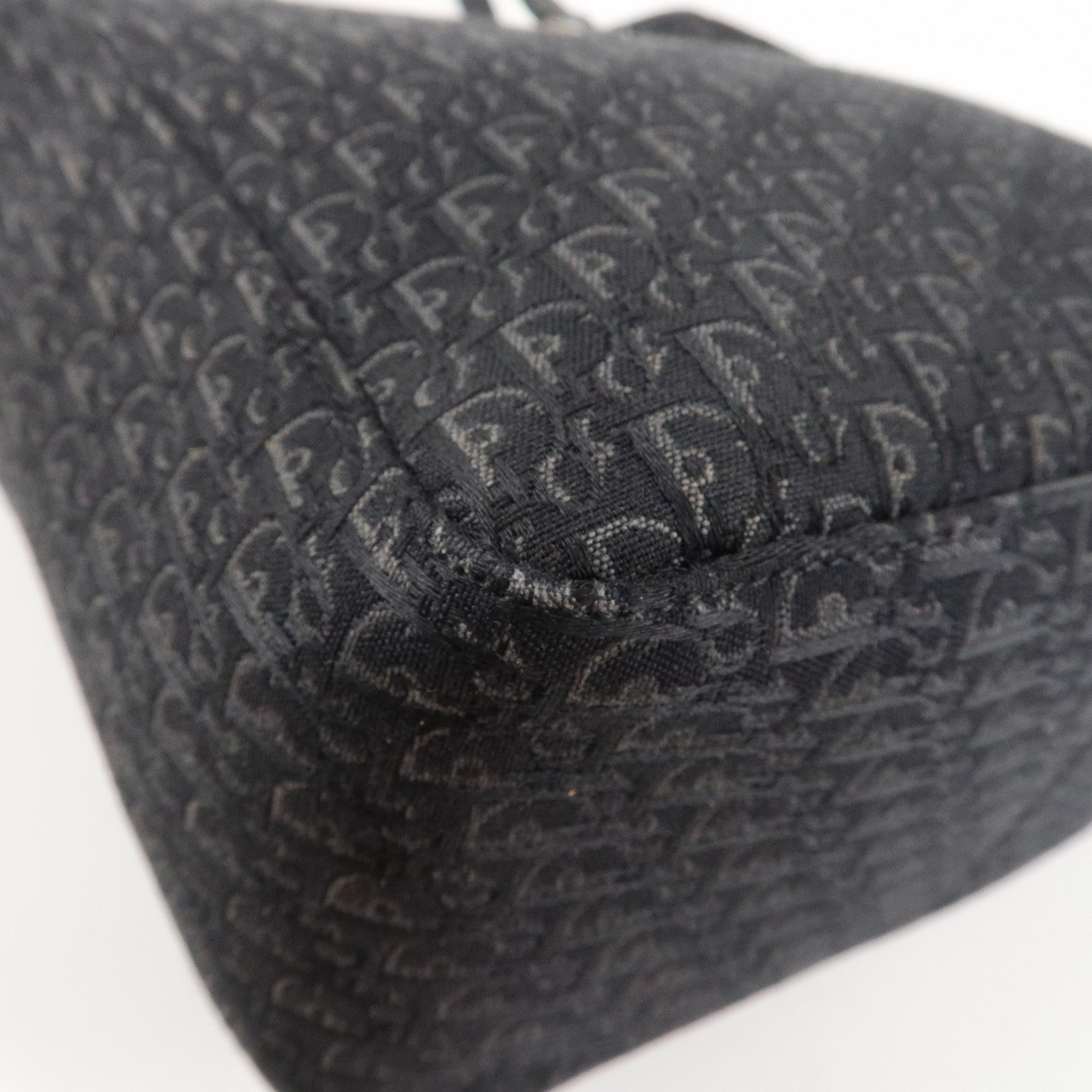 Christian Dior Trotter Leather Canvas Tote Bag Shoulder Bag Black Used