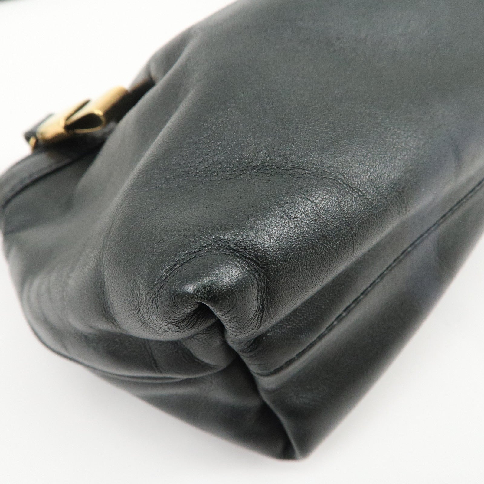 Chloe Victoria Leather 2Way Bag Hand Bag Shoulder Bag Black