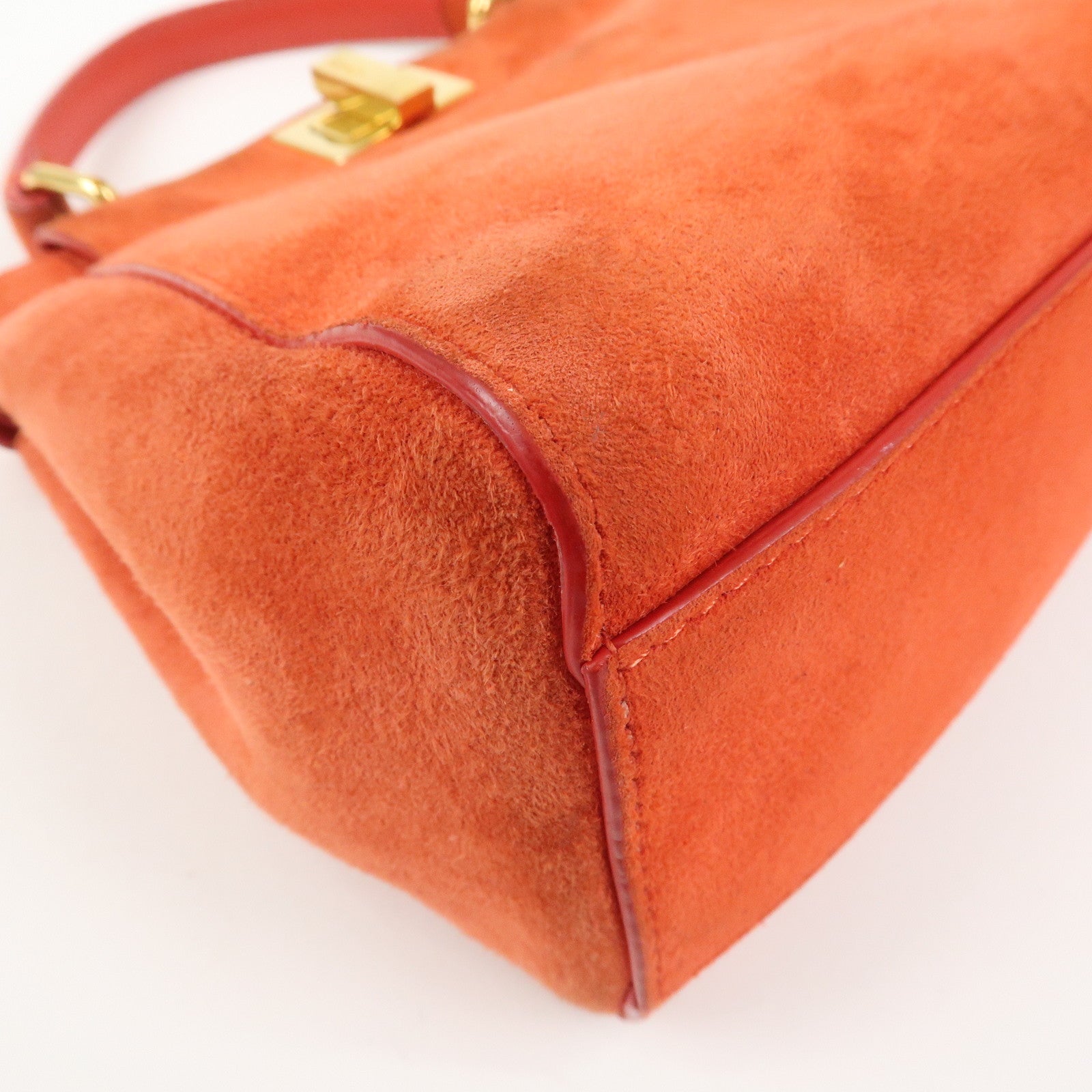 FENDI Peekaboo XS Suede 2Way Hand Bag Shoulder Crossbody Bag 8BN309
