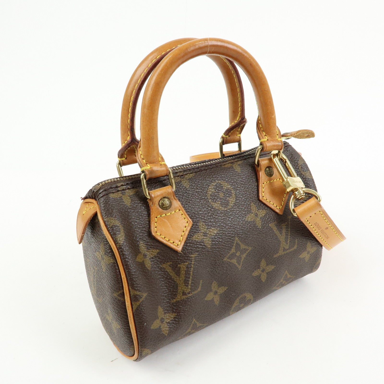 Louis Vuitton Monogram Mini Speedy Hand Bag & Strap Brown M41534