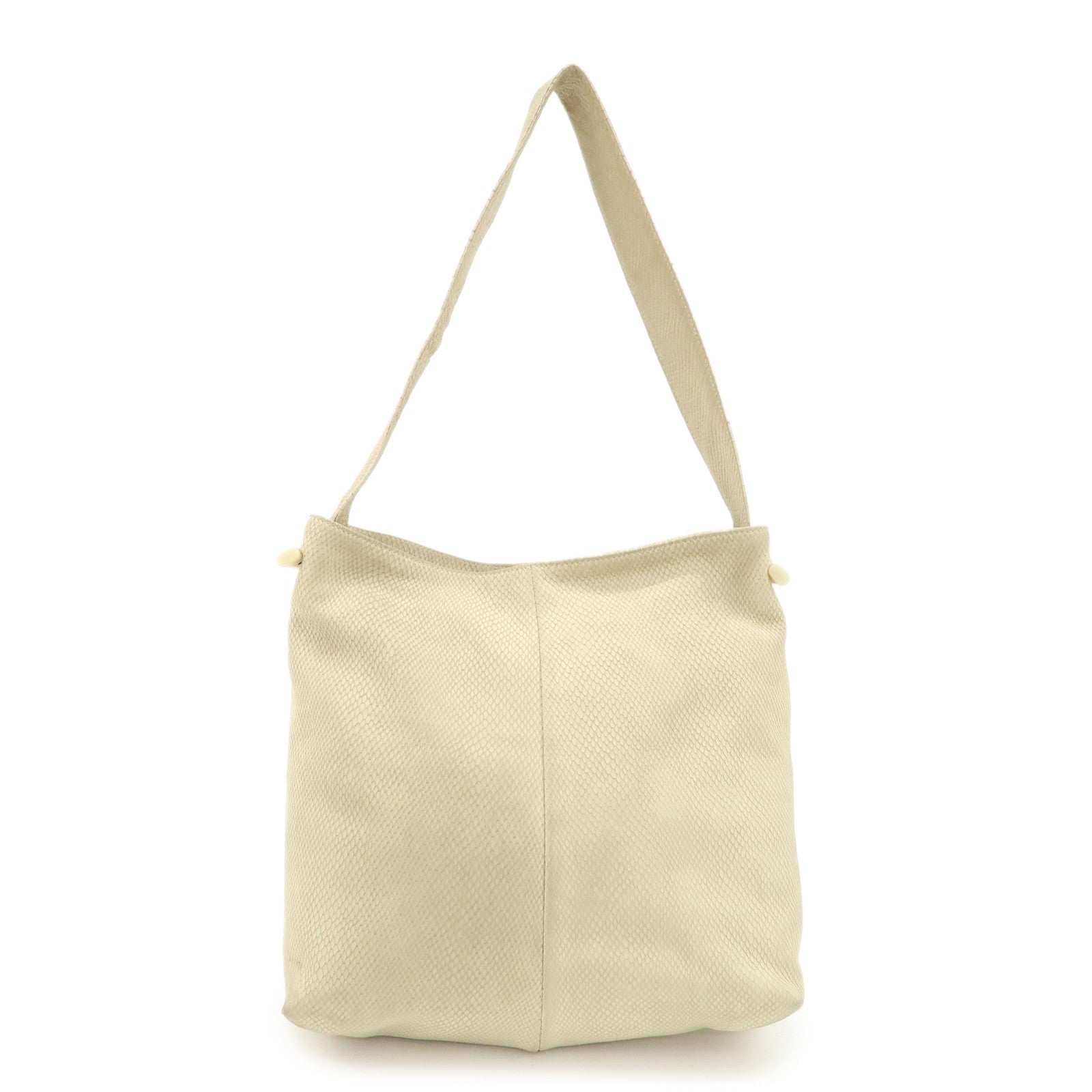 LOEWE Leather Shoulder Bag Hand Bag Ivory Gold Hardware