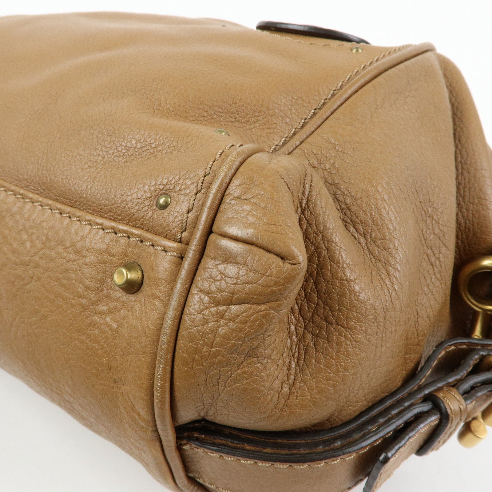 Chloe Paddington Leather Shoulder Bag Boston Bag Brown