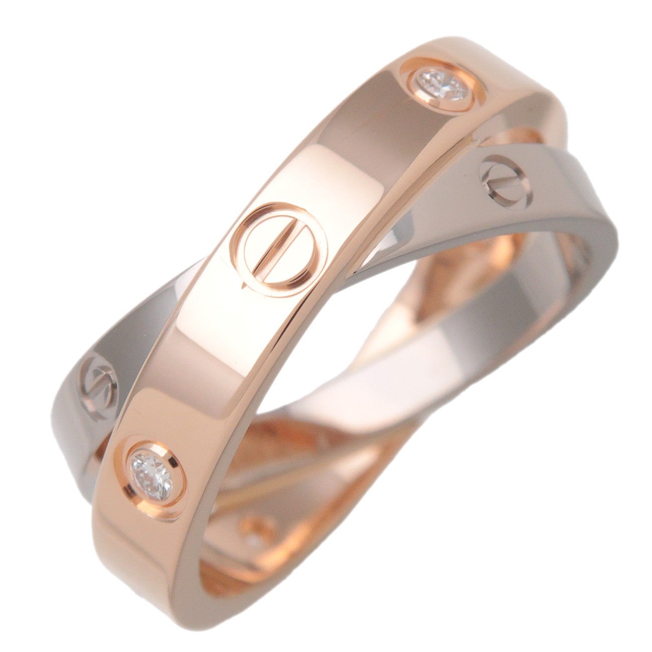 Cartier Be Love 6P Diamond Ring K18 750PG/WG #50 US5.5 EU50 HK12