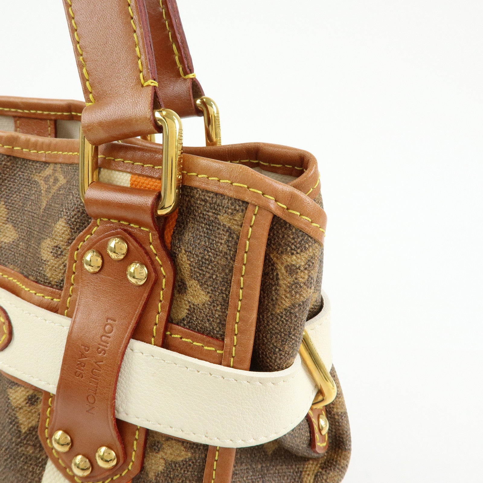 Louis Vuitton Monogram Tisse Sac Rayures PM Tote Hand Bag M56386