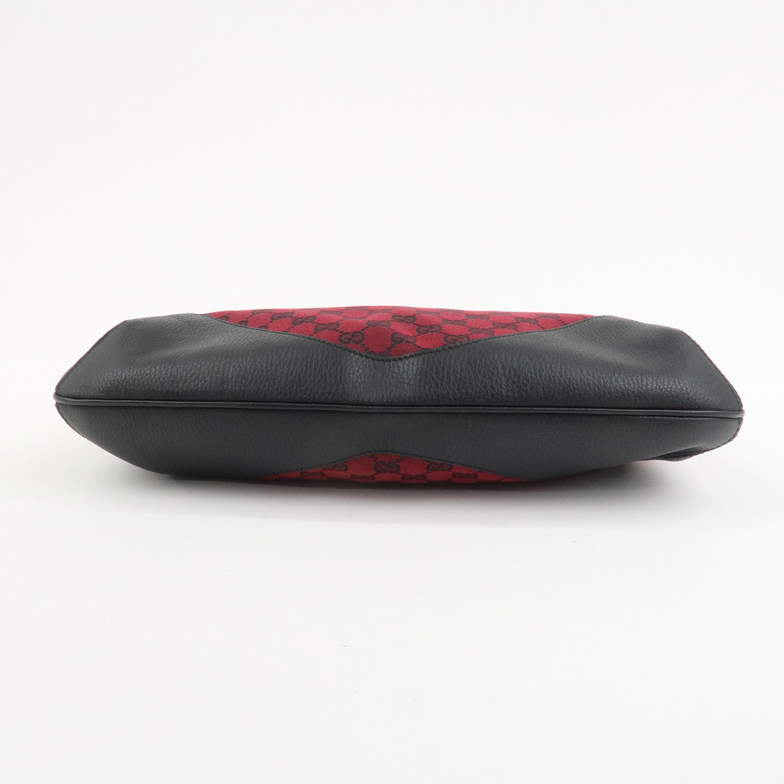 GUCCI GG Canvas Leather Shoulder Bag Red Black 272389