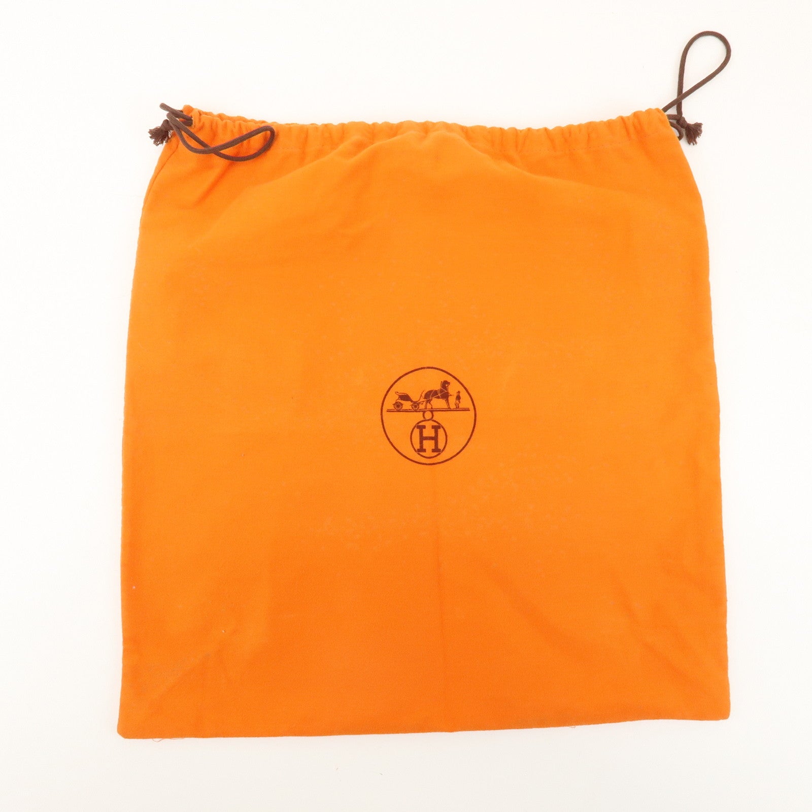 HERMES Set of 4 Drawstring Style Dust Bag Storage Bag Orange