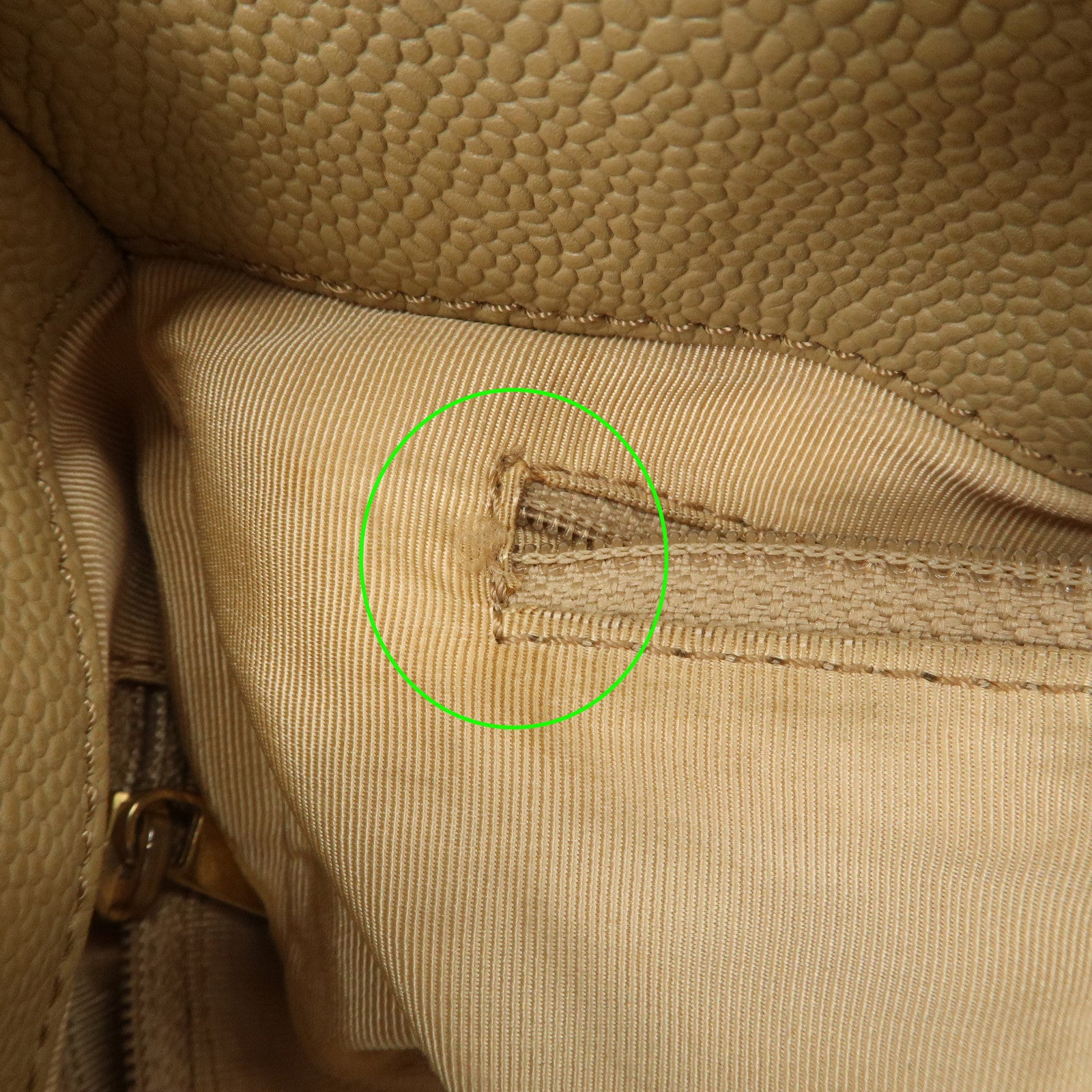 CHANEL COCO Mark Leather Chain Shoulder Bag Hand Bag Beige Used