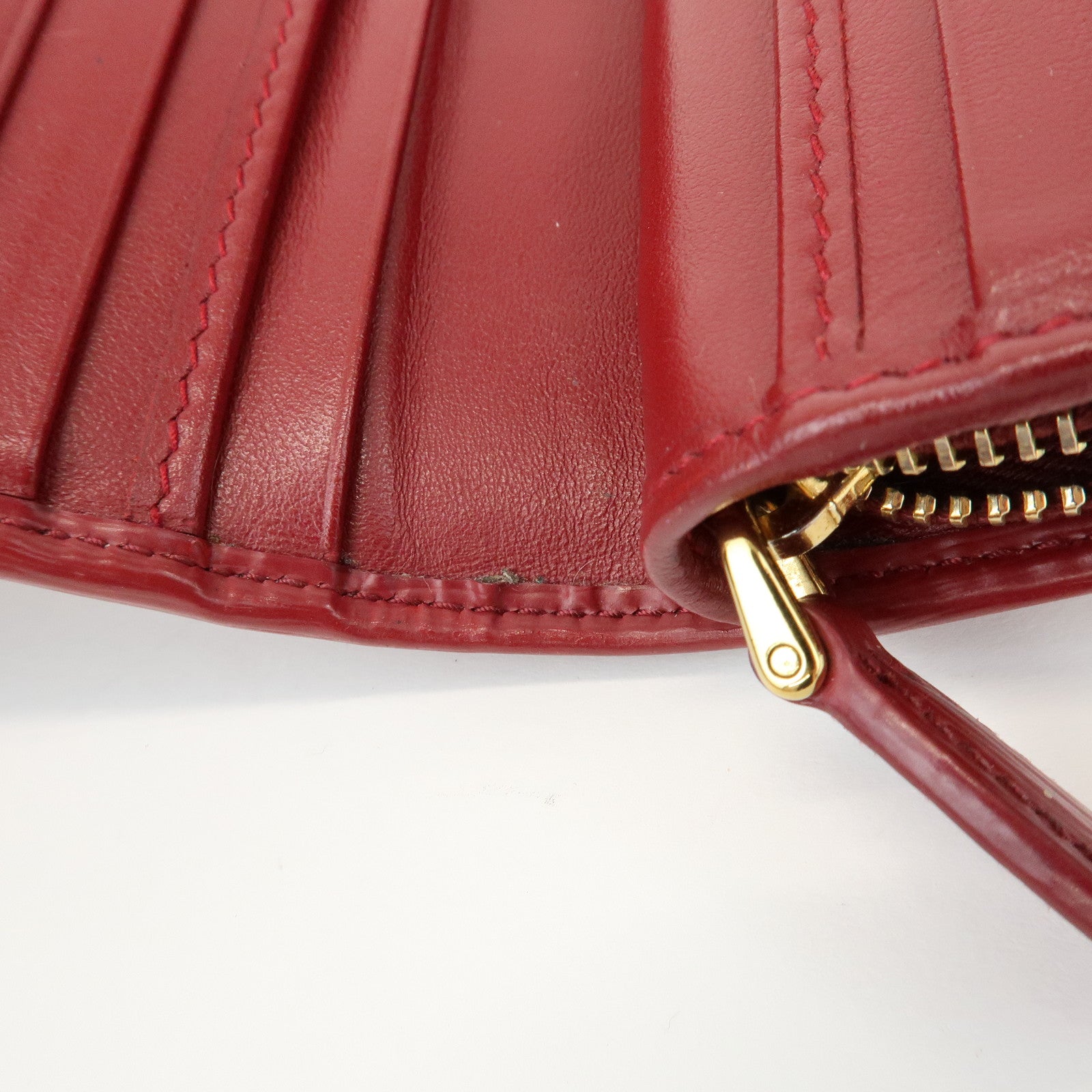 PRADA Vitello Move Leather Compact Bi-fold Wallet Red 1ML018