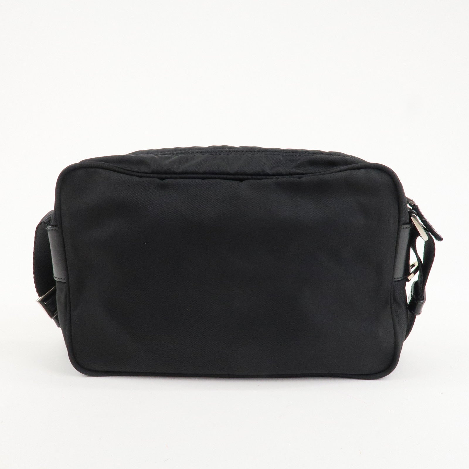 PPRADA Triangle Logo Nylon Leather Shoulder Bag NERO Black BT0166 Used