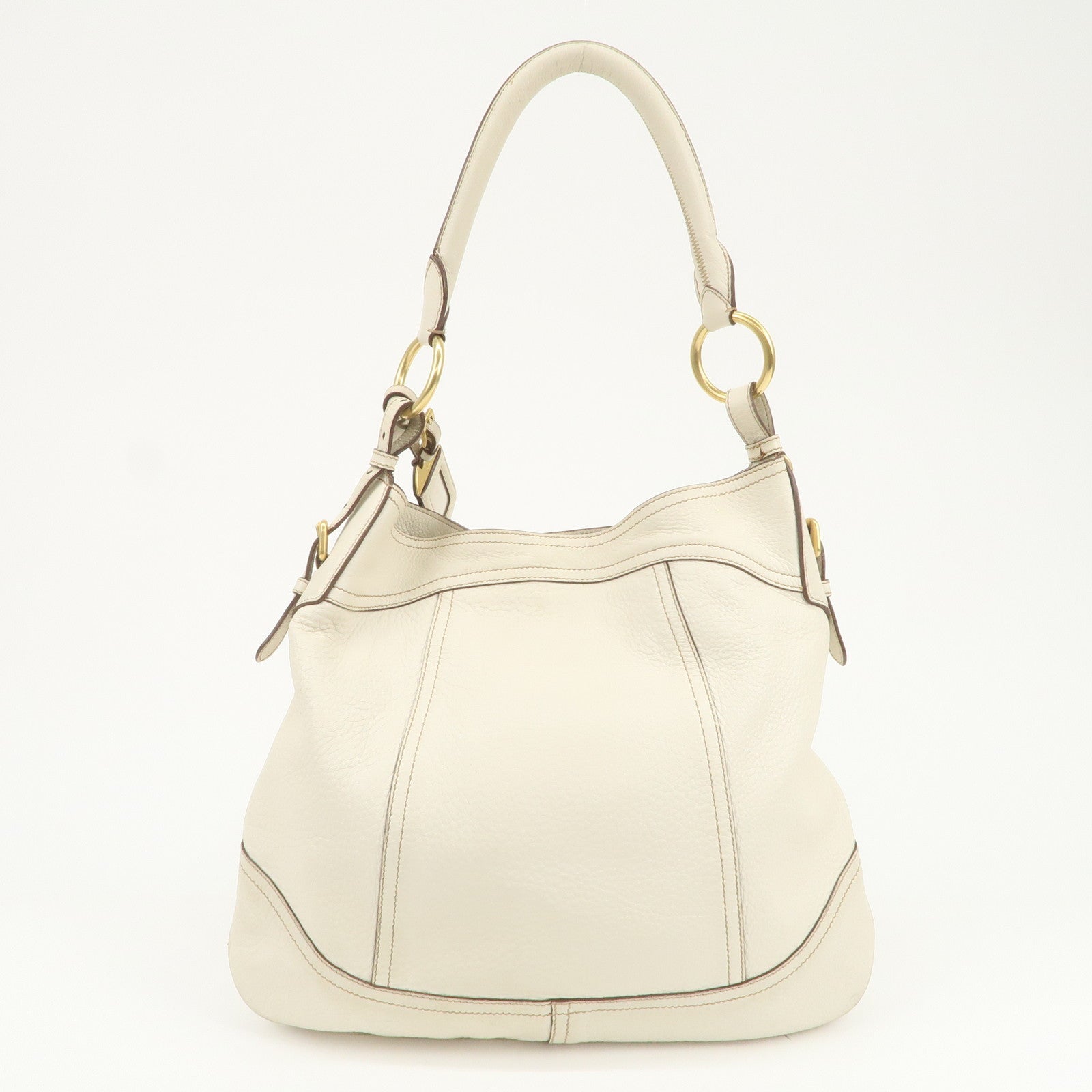 PRADA Logo Shoulder Bag Hand Bag Ivory