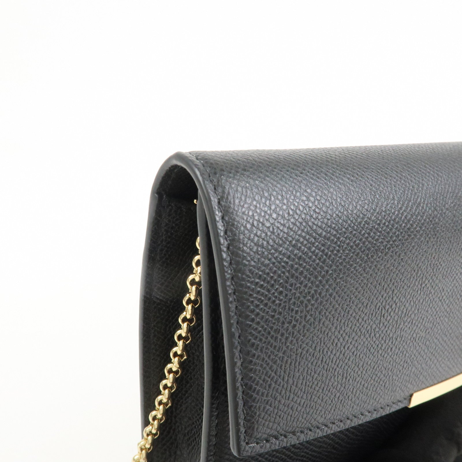 Ferragamo Gancini Leather Chain Shoulder Bag Black