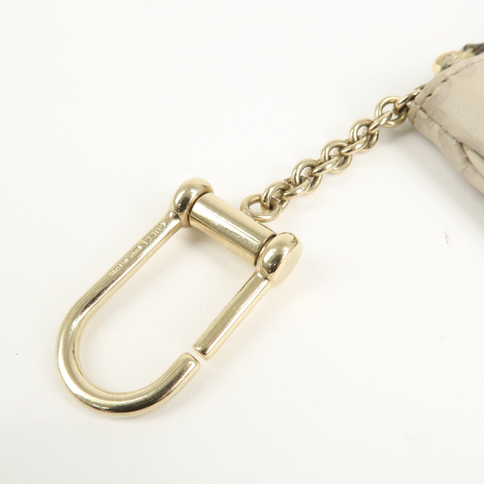 GUCCI Guccissima Leather Coin Case Key Case Ivory 233183 Used