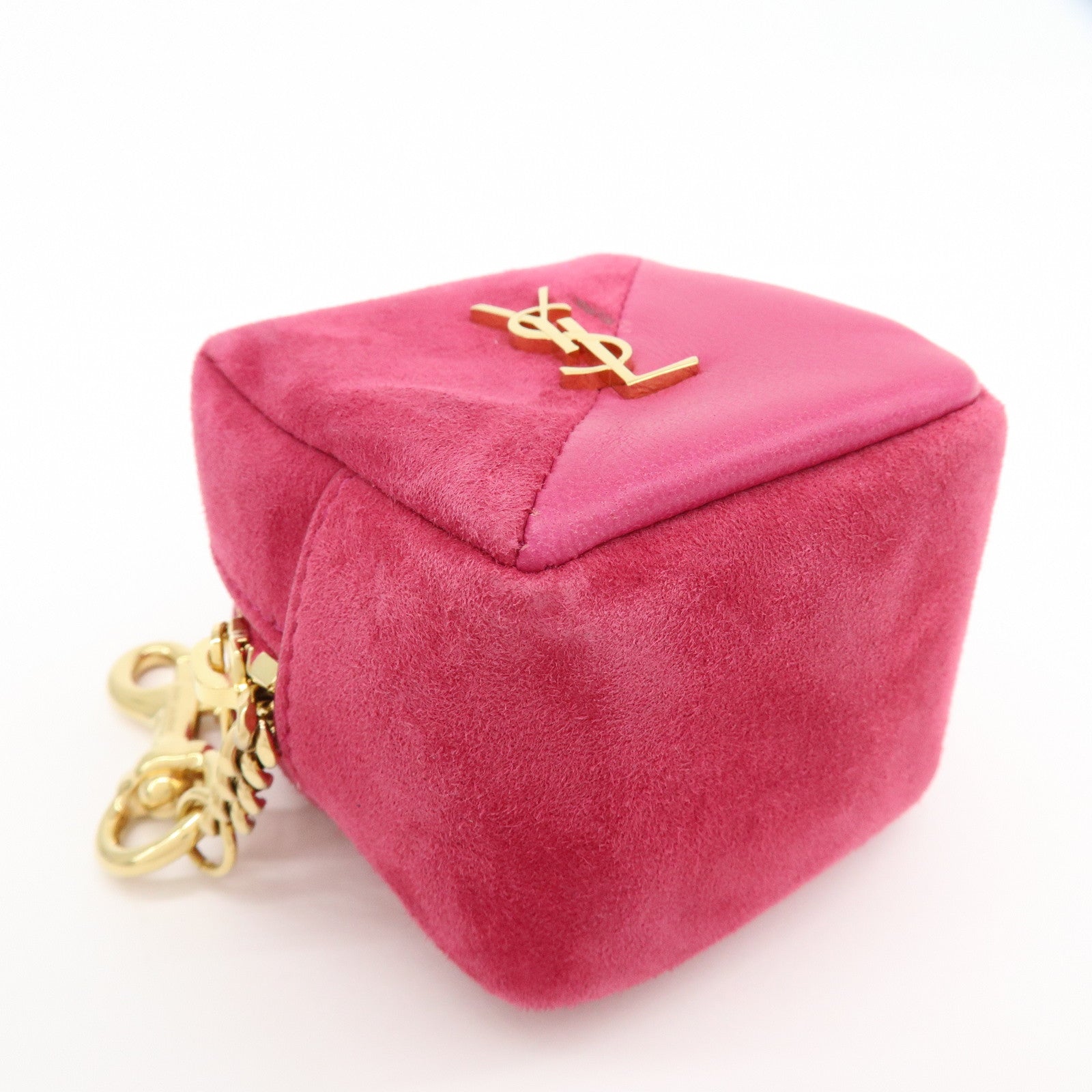 SAINT LAURENT PARIS Casandra Suede Leather Jamie Cube Pouch 669964