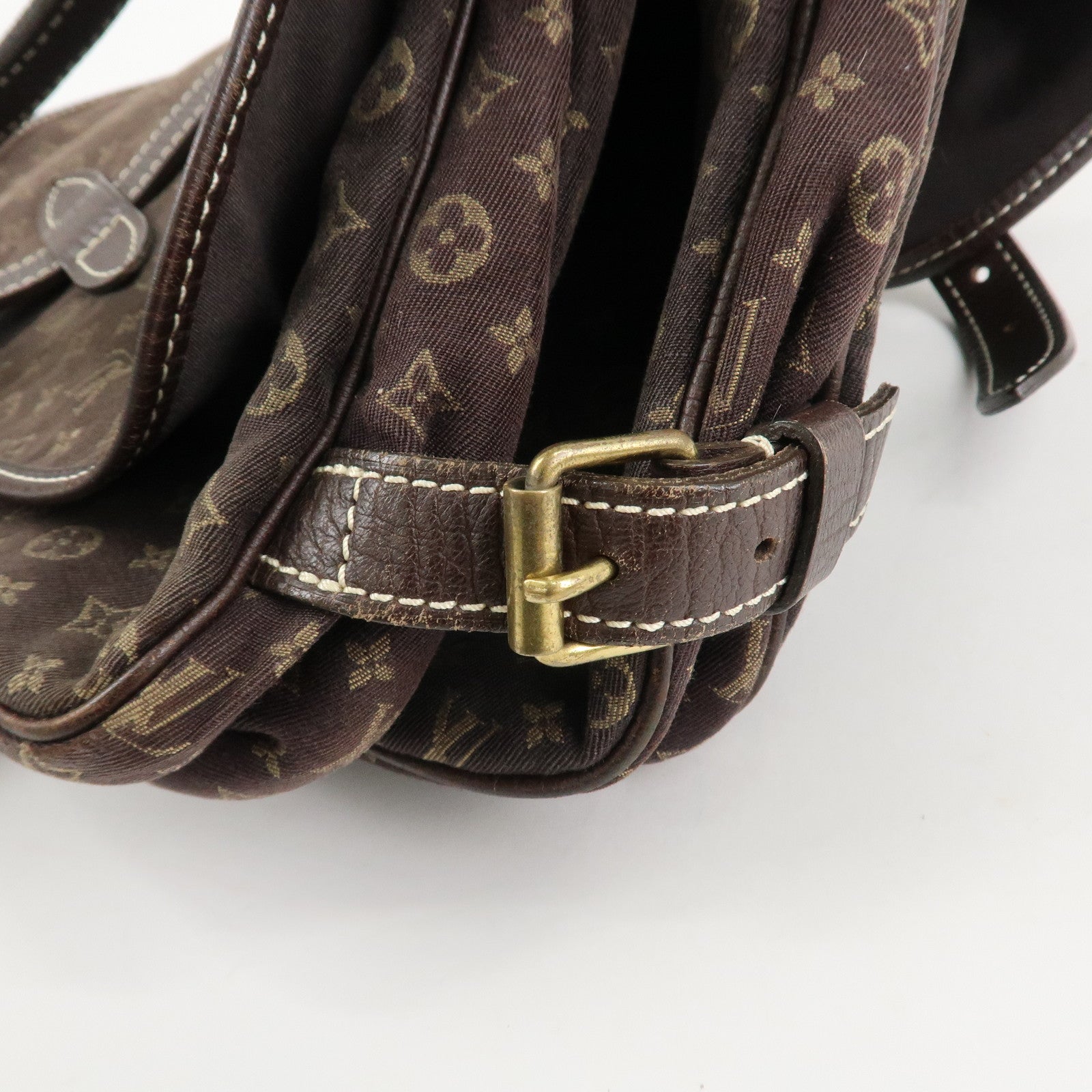 Louis Vuitton Monogram Mini Lin Saumur 30 Shoulder Bag Brown M95227 Used