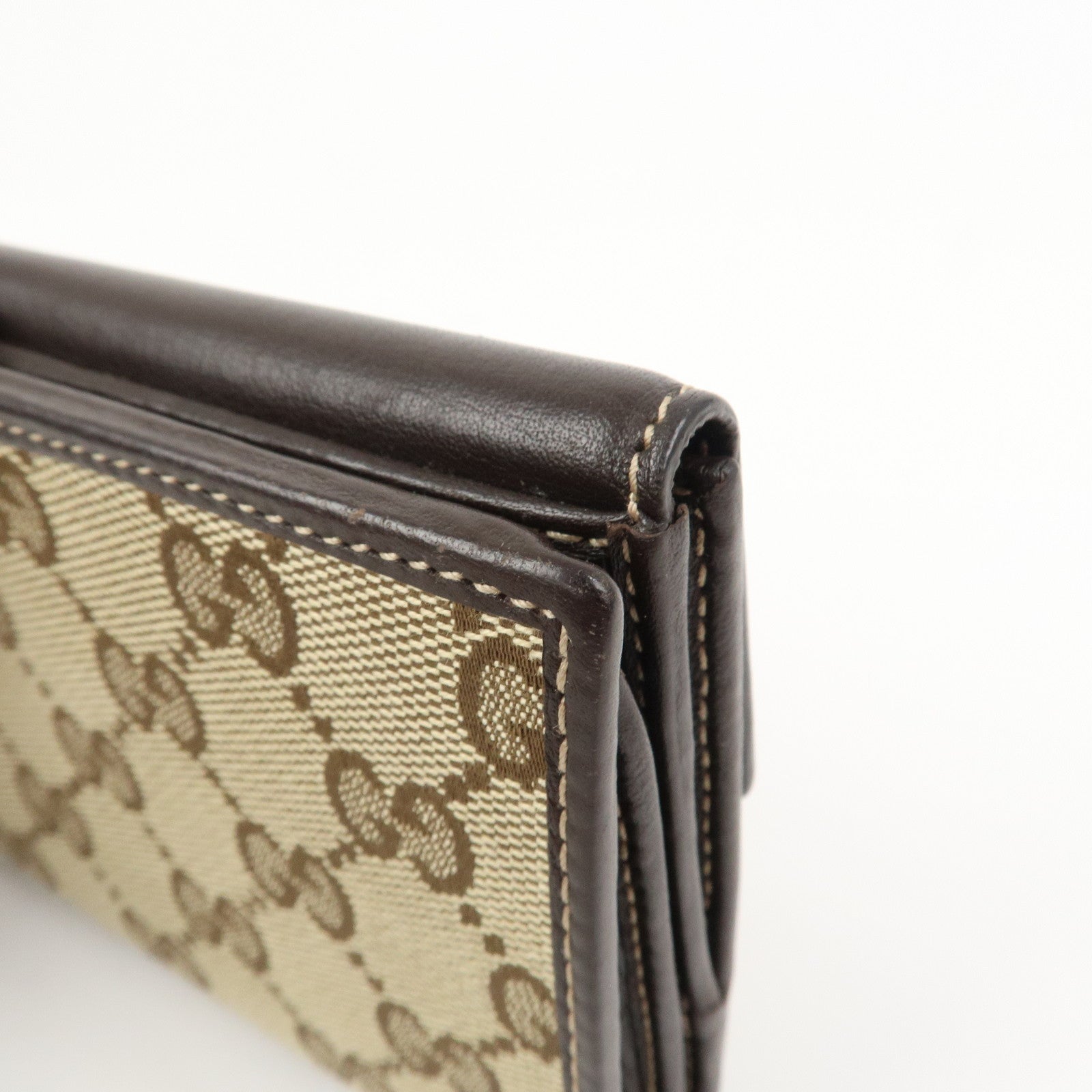 GUCCI Lovely Heart GG Canvas Leather Bi-fold Long Wallet 203550