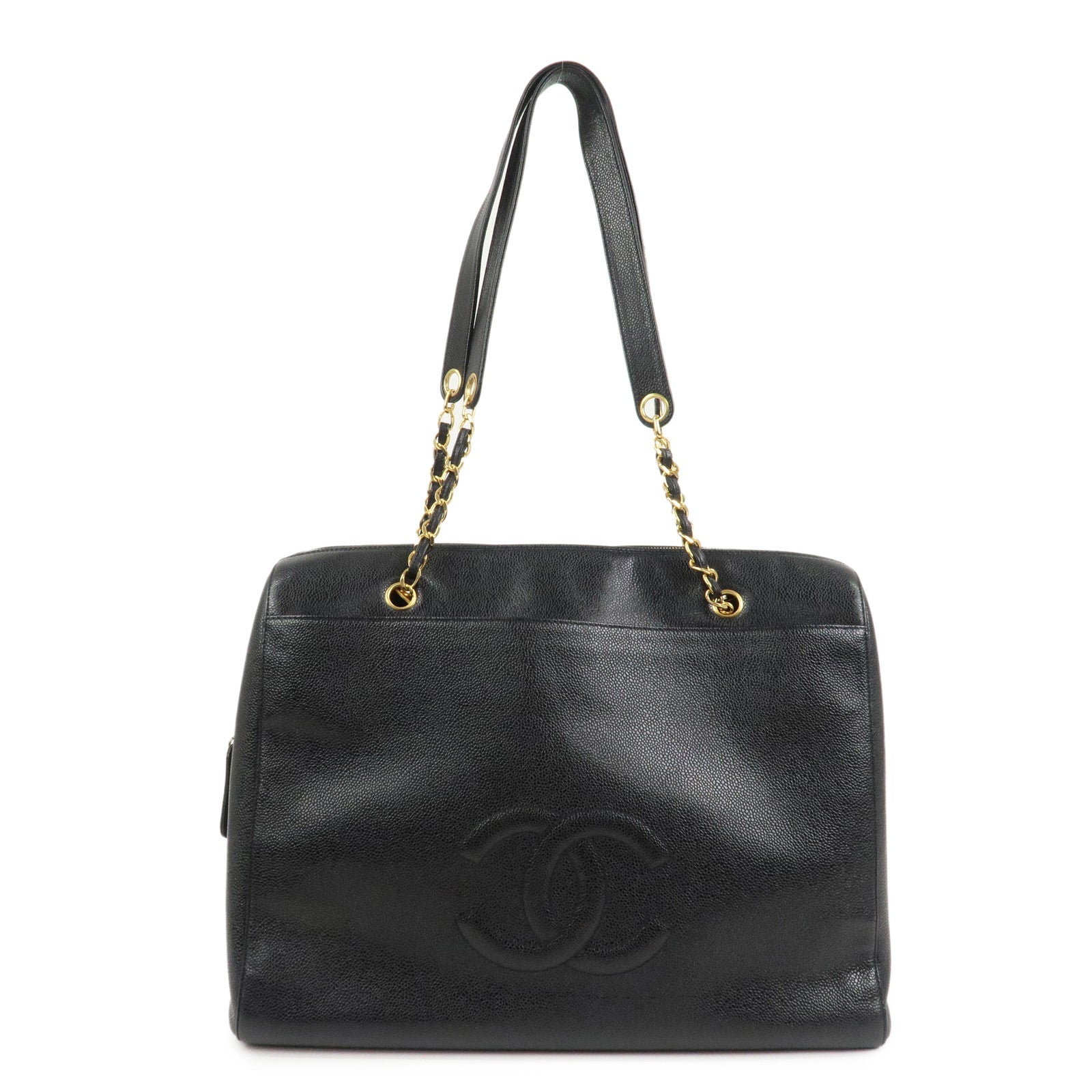 CHANEL COCO Mark Caviarskin Chain Shoulder Bag Black A10492