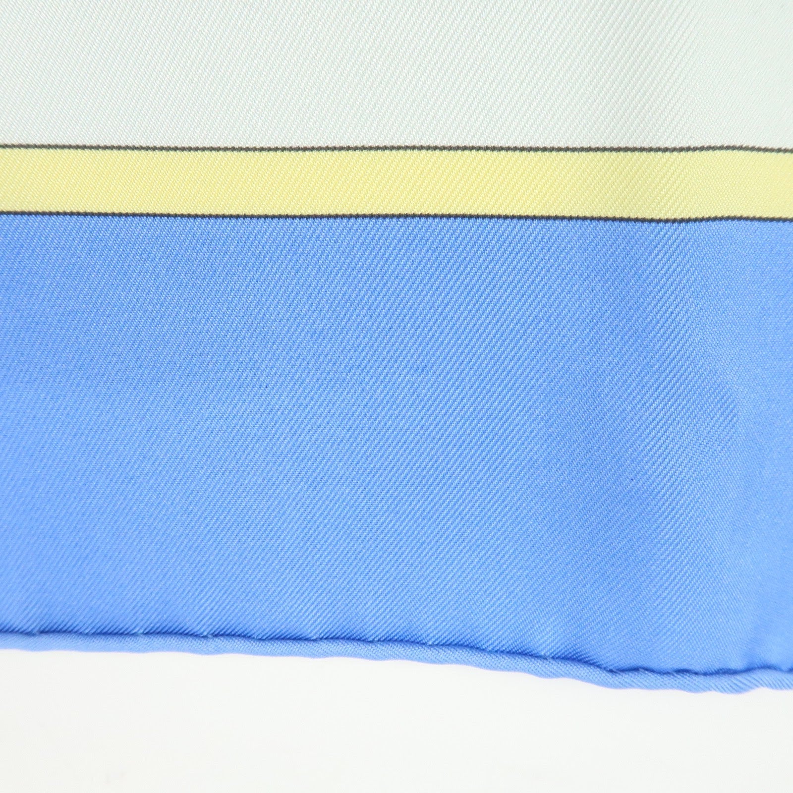 HERMES Carre 90 Silk 100% Scarf L'AIR MARIN Ship Print Blue Ivory