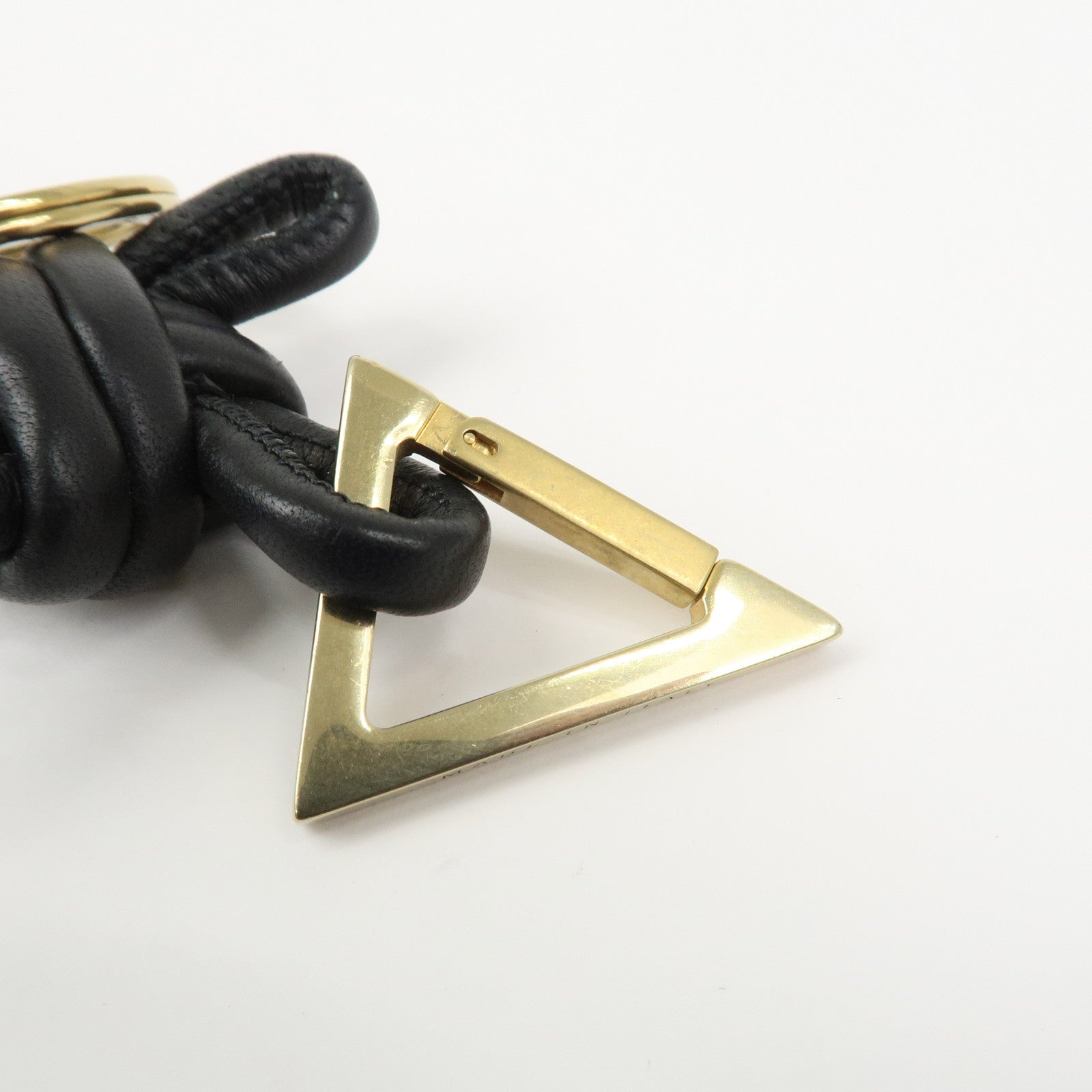 BOTTEGA VENETA Nappa Leather Bag Charm Key Chain Black