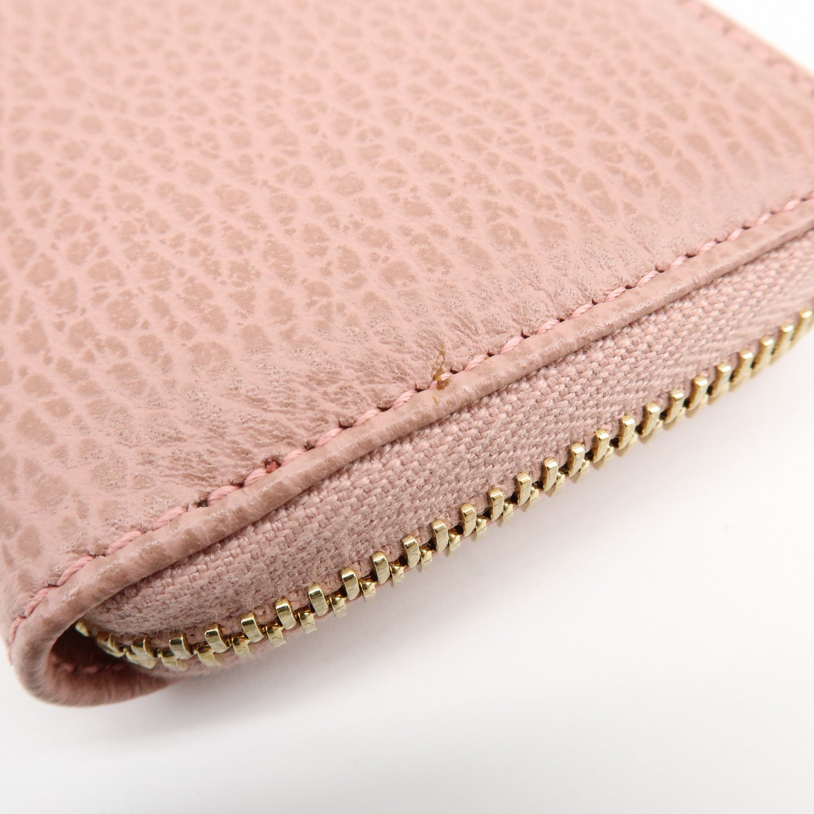 GUCCI Swing Leather Coin Case Compact Wallet Pink 368877