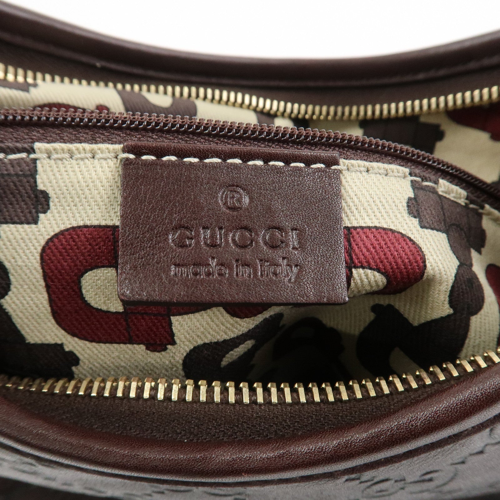 GUCCI Abbey Guccissima Leather Shoulder Bag Dark Brown 130738
