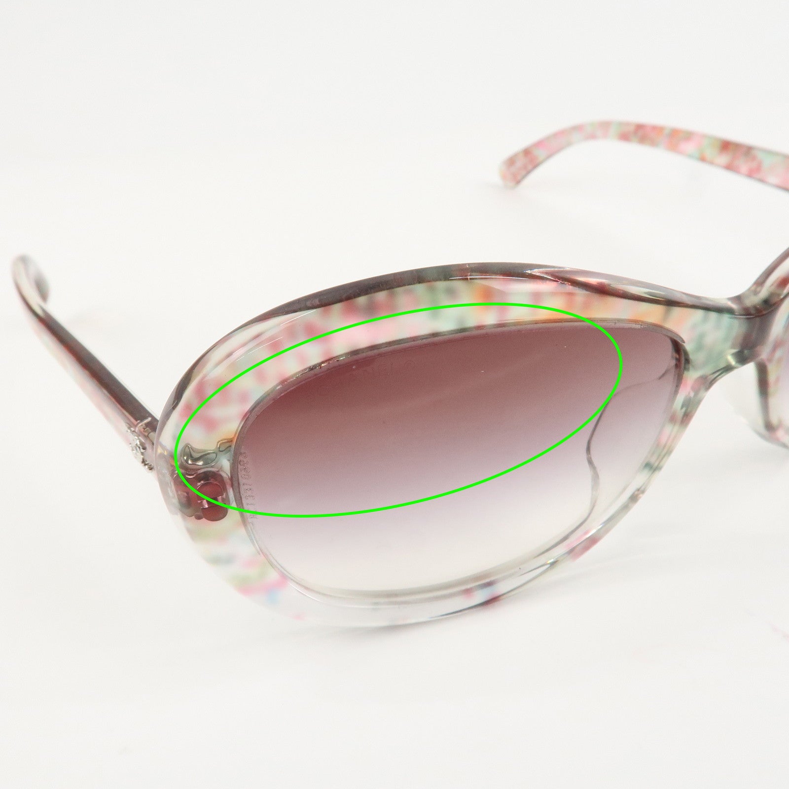 CHANEL COCO Mark Plastic Sunglasses 57□17 Multicolor 5219-A Used