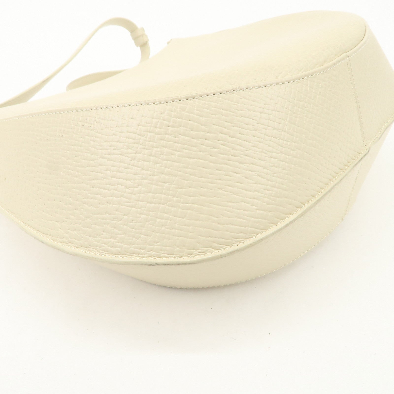 LOEWE Leather Shoulder Bag Ivory Silver Hardware Used