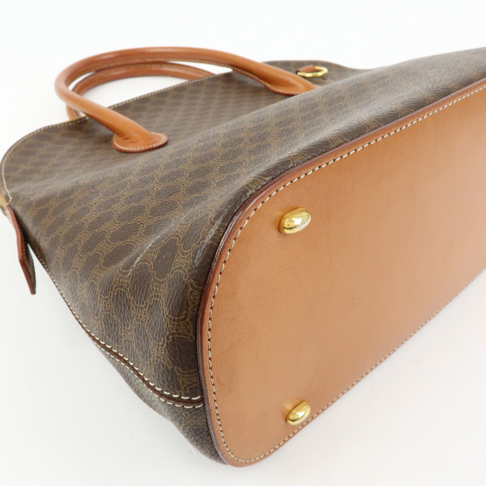 CELINE Macadam PVC Leather 2Way Bag Hand Bag Brown