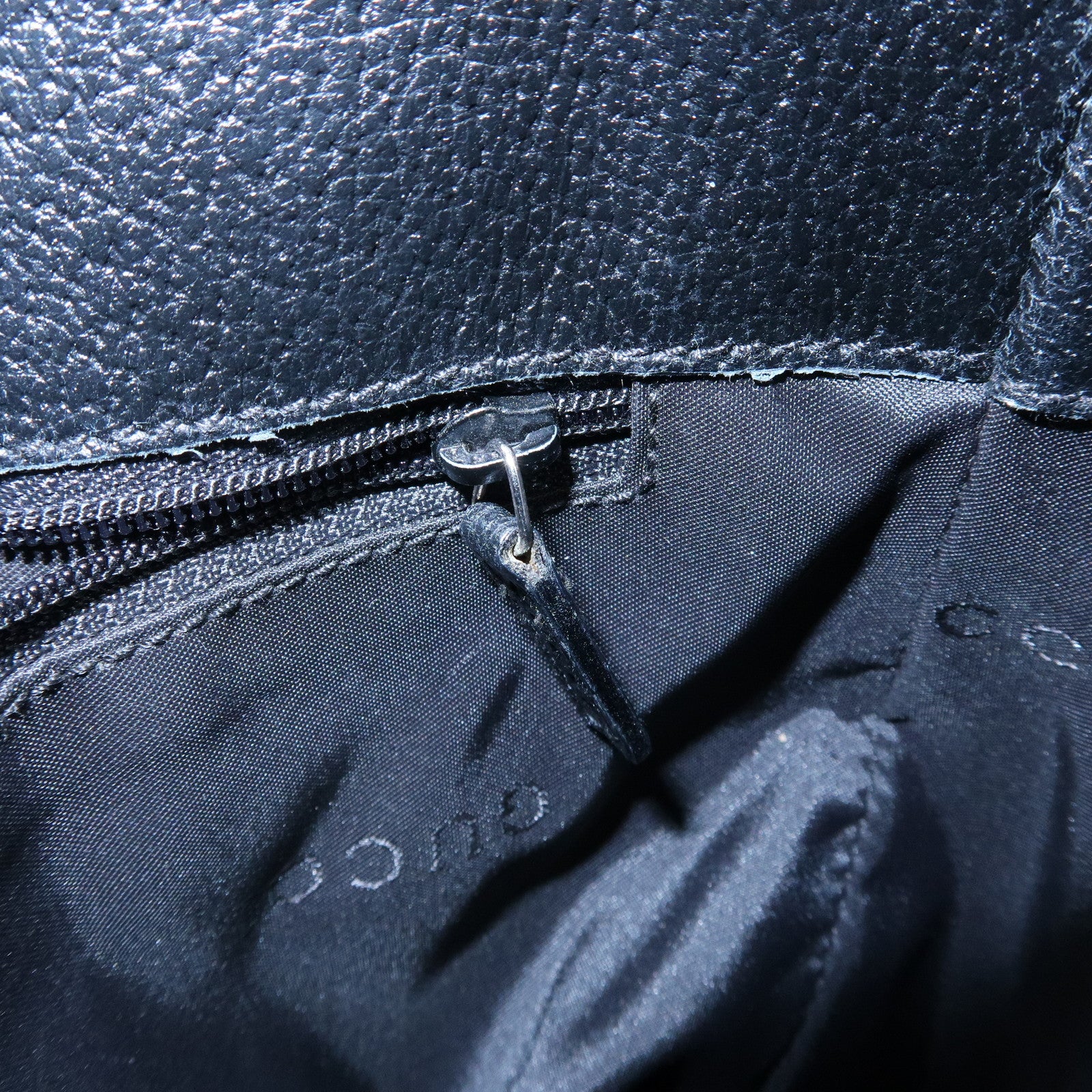 GUCCI Jackie Nylon Leather Shoulder Bag Hand Bag Black 001・3876