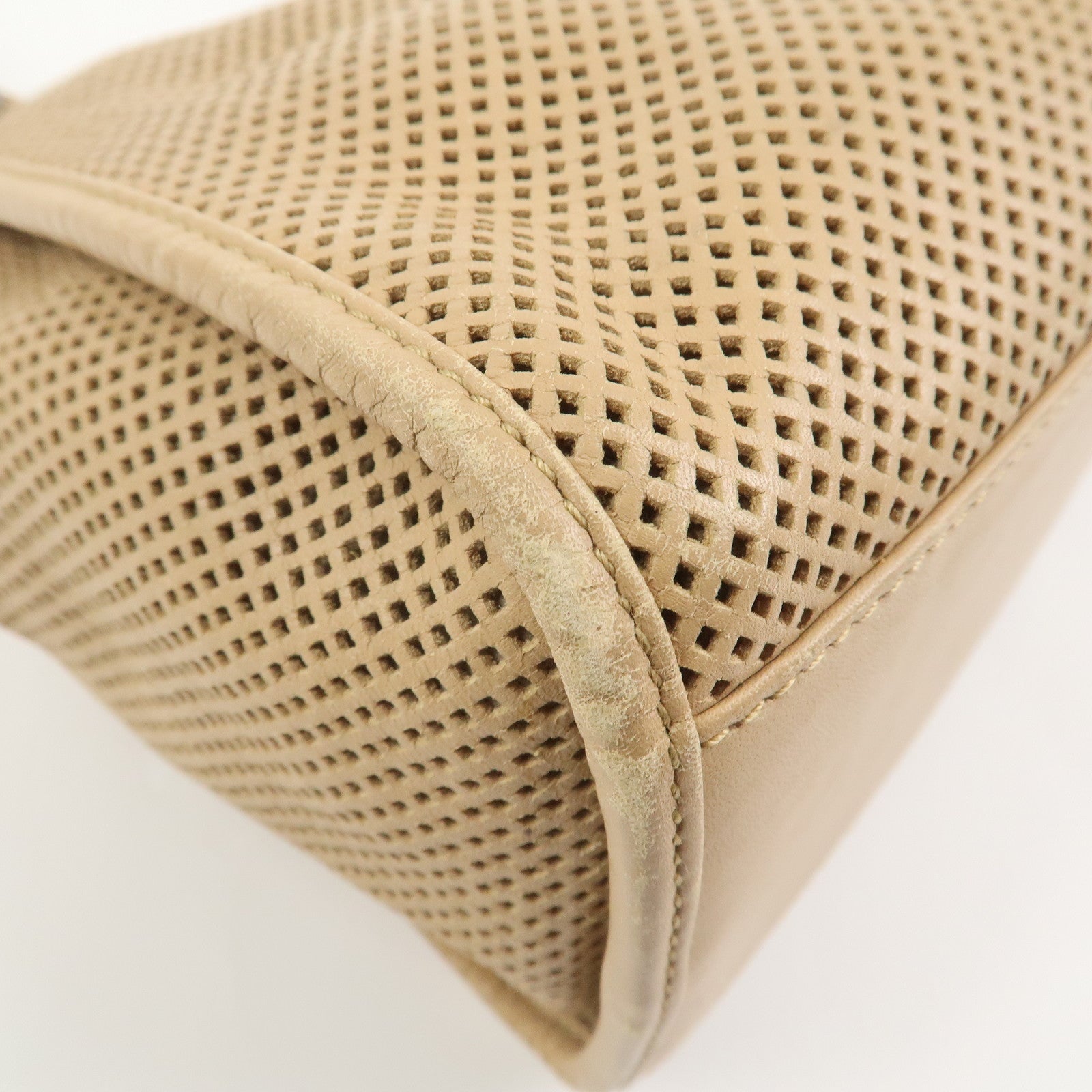 GUCCI Jackie Leather Shoulder Bag Hand Bag Beige 01719