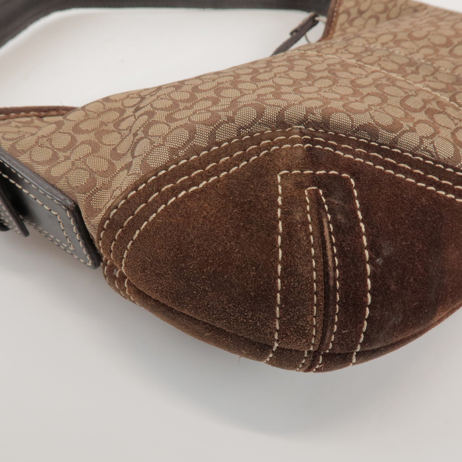 COACH Signature Set of 2 Canvas Leather Suede Shoulder Bag