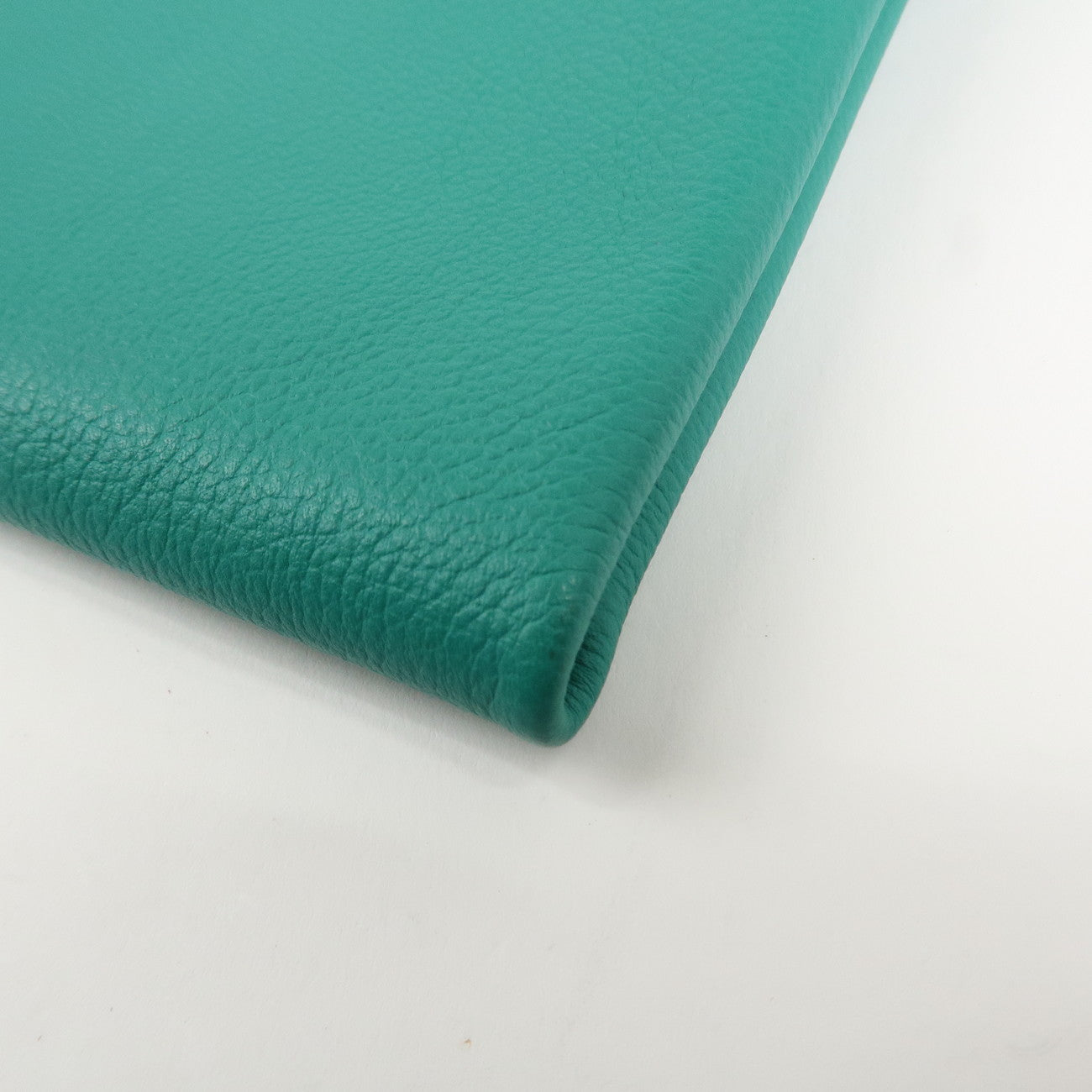 HERMES Atout GM Leather Pouch Emerald Green Used