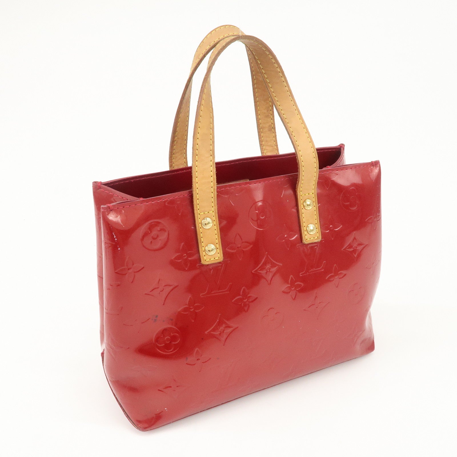 Louis Vuitton Monogram Vernis Lead PM Hand Bag Red M91990