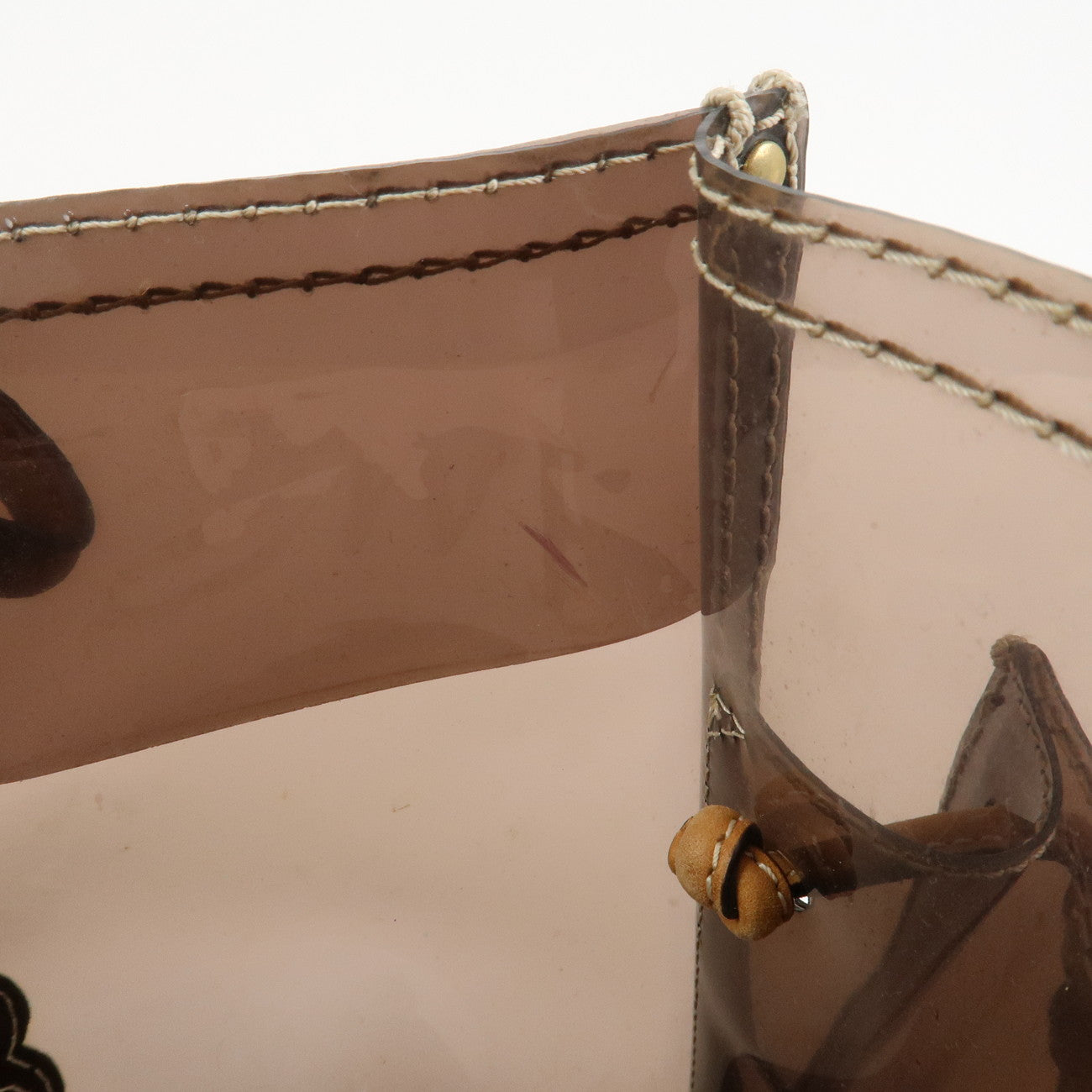 LOEWE Anagram PVC Leather Tote Bag Shoulder Bag Brown