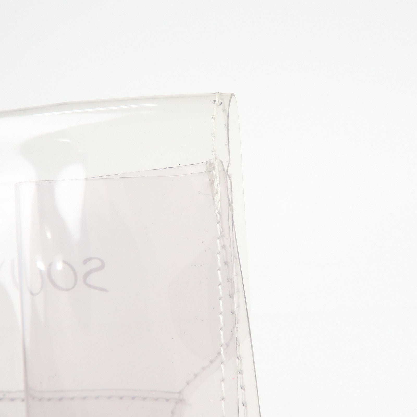 HERMES Vinyl Kelly Hand Bag Clear White