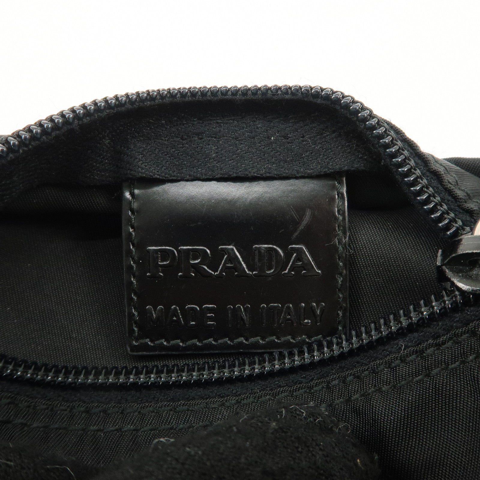 PRADA Set of 2 Nylon Leather Cosmetic Pouch Orange Black 1N0175 Used