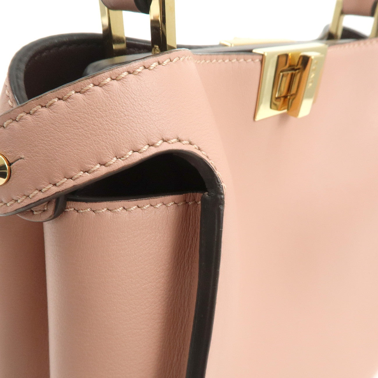 FENDI Peekaboo Iconic Essentially Leather 2Way Bag Pink 8BN302